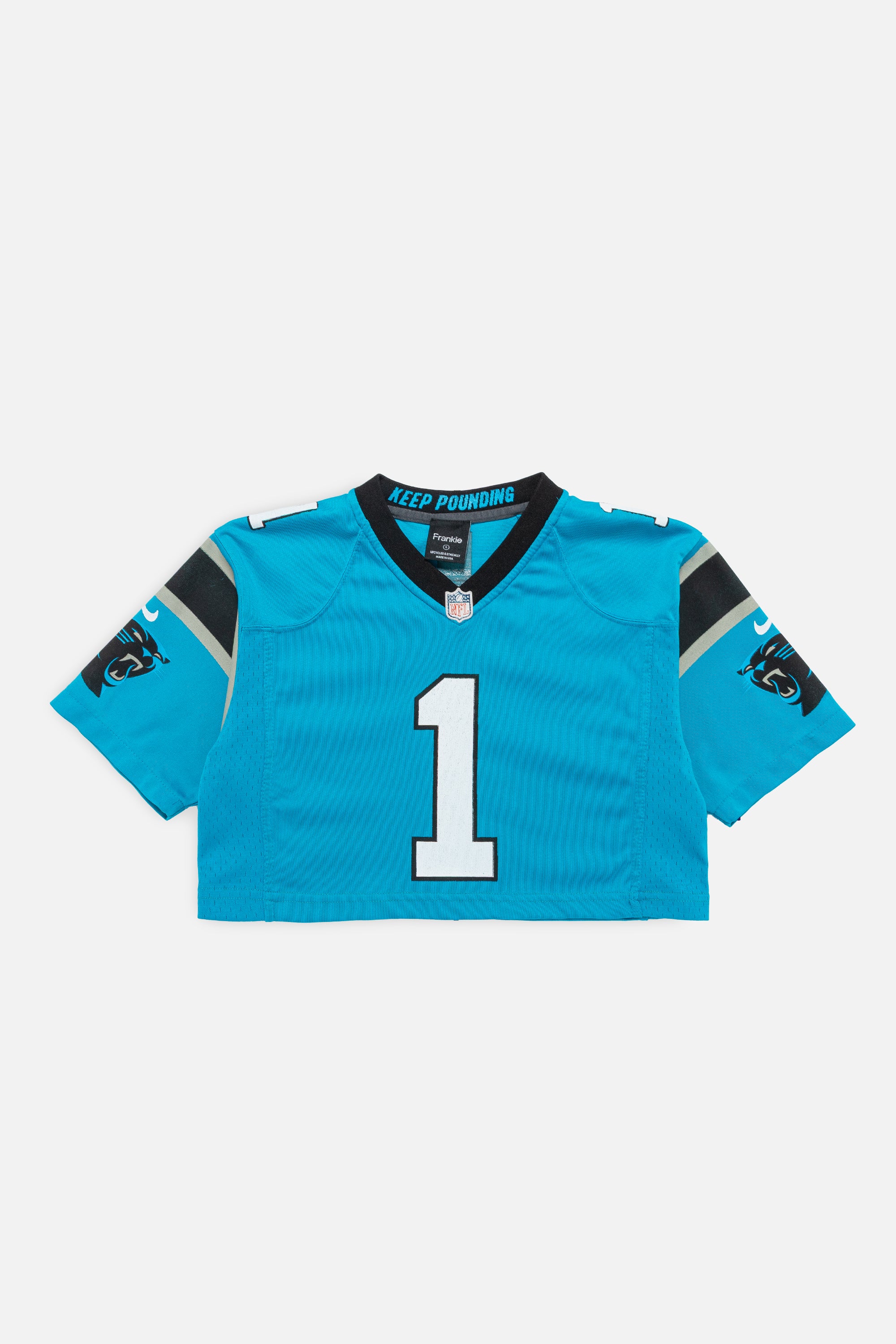 Rework Carolina Panthers Crop Jersey-NFL-Frankie Collective-Rework-Vintage-Streetwear