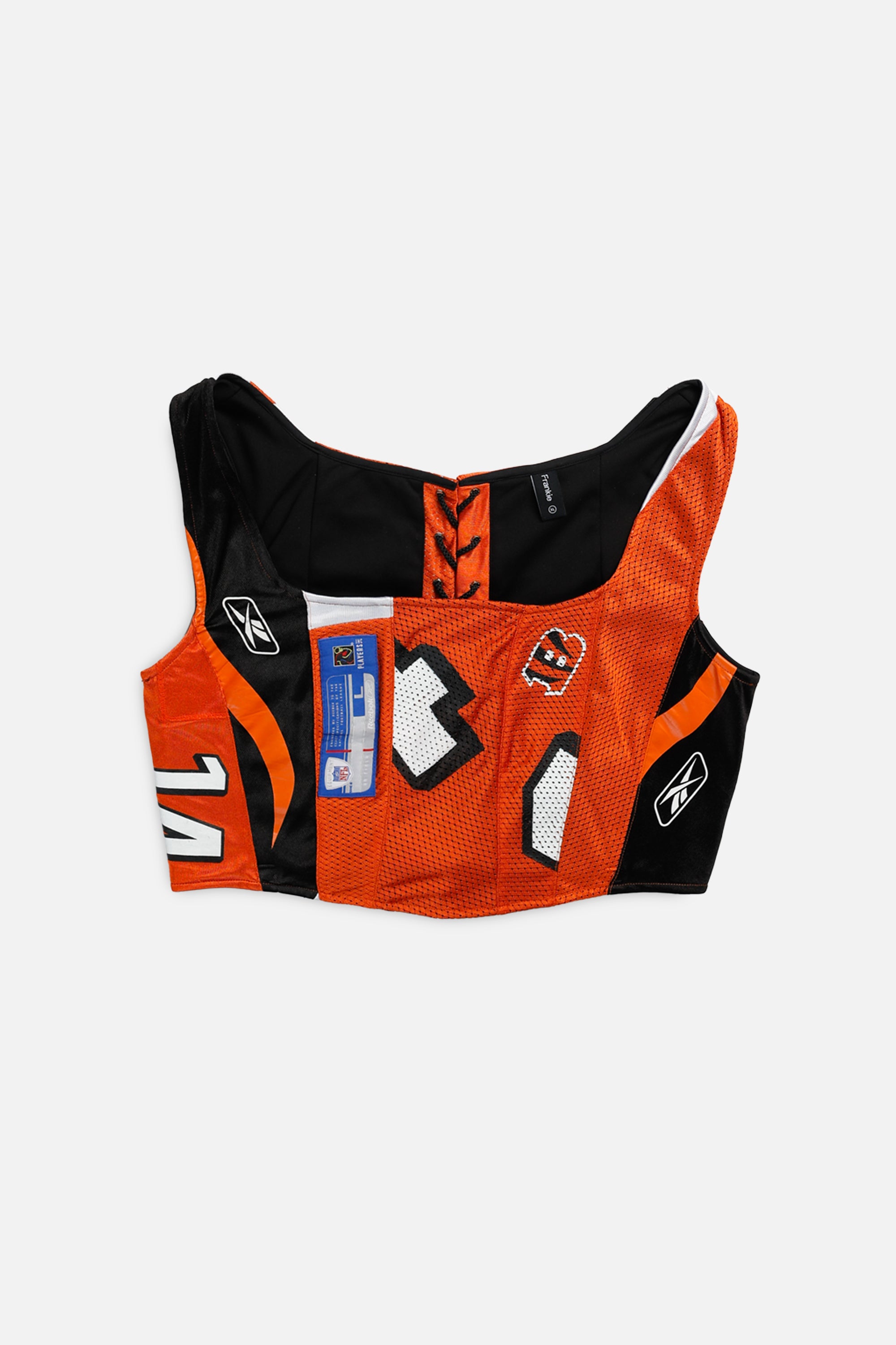 Rework Cincinnati Bengals NFL Corset - XL-TOPS-NFL-XL-Frankie Collective Rare Vintage Streetwear Reworks