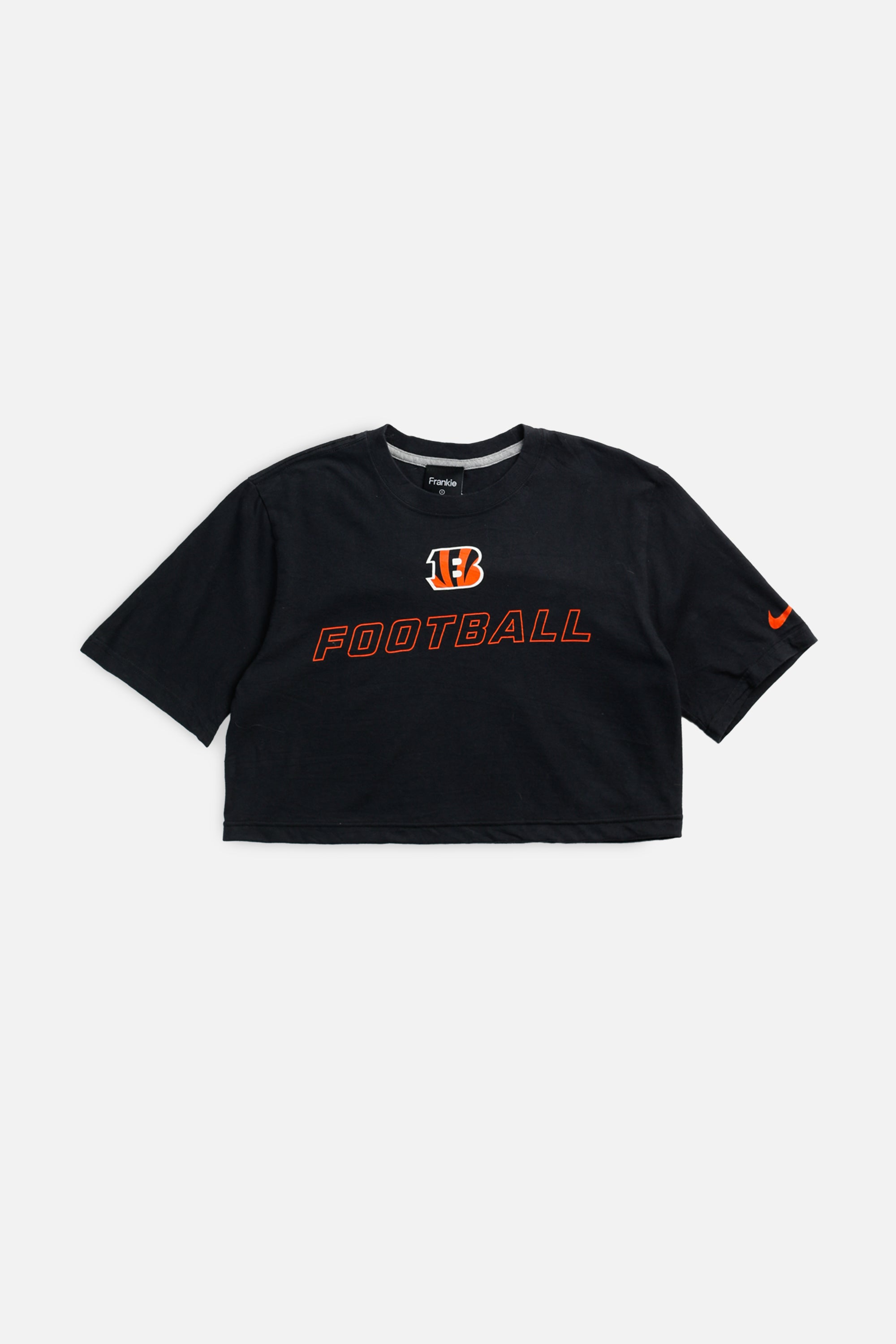 Rework Cincinnati Bengals NFL Crop Tee - S-TOPS-NFL-S-Frankie Collective Rare Vintage Streetwear Reworks