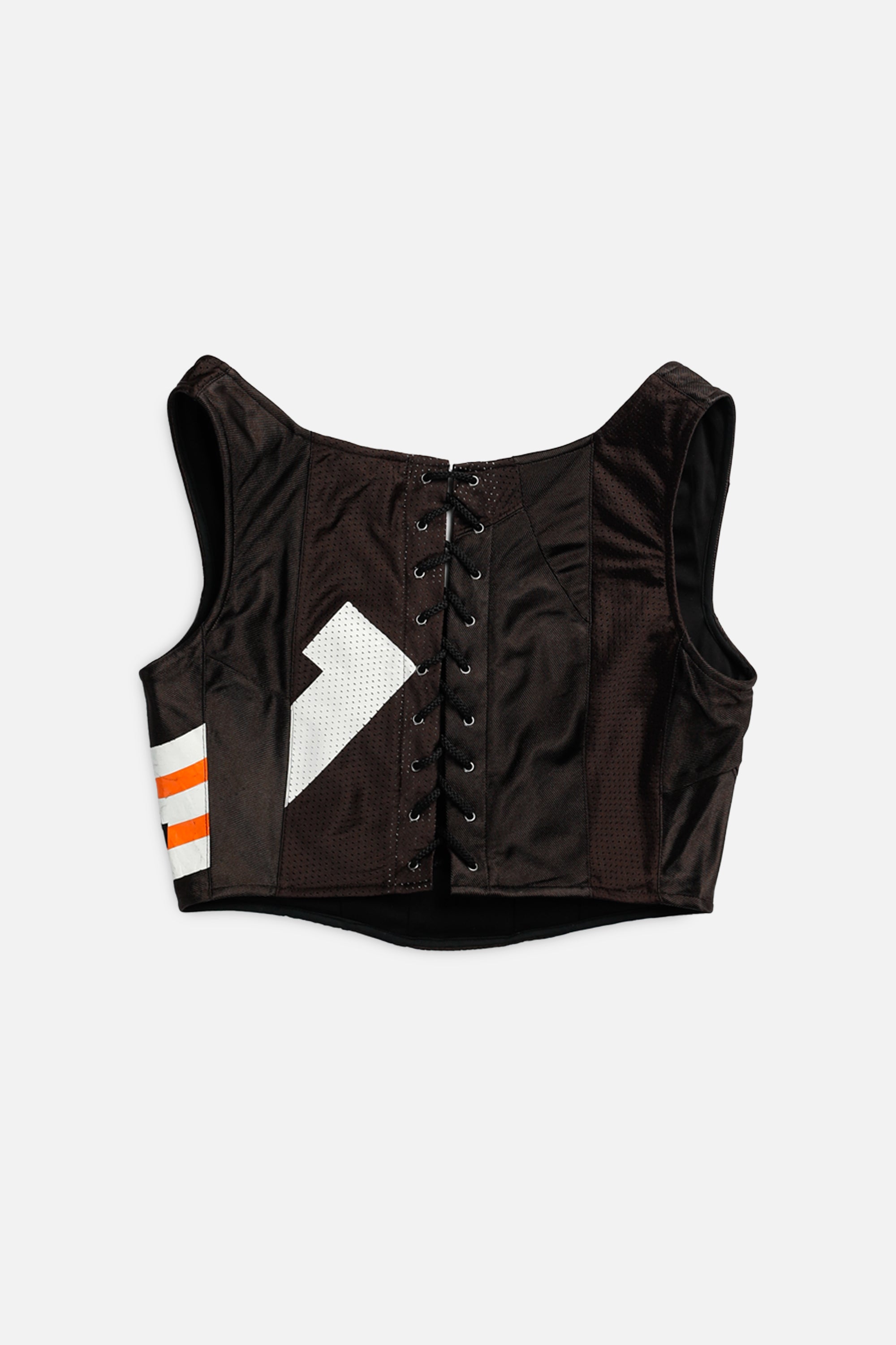 Rework Cleveland Browns NFL Corset - L-TOPS-NFL-L-Frankie Collective Rare Vintage Streetwear Reworks