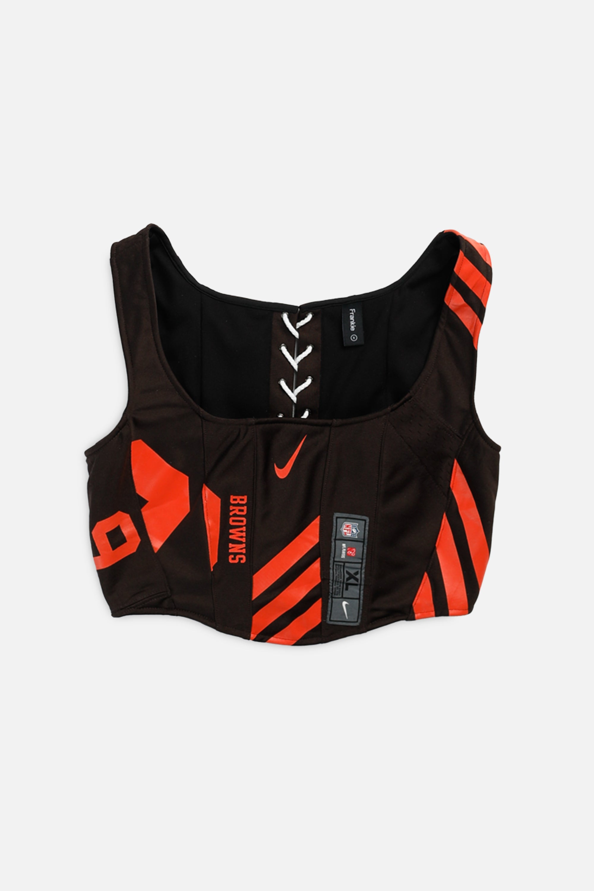 Rework Cleveland Browns NFL Corset - S-TOPS-NFL-S-Frankie Collective Rare Vintage Streetwear Reworks