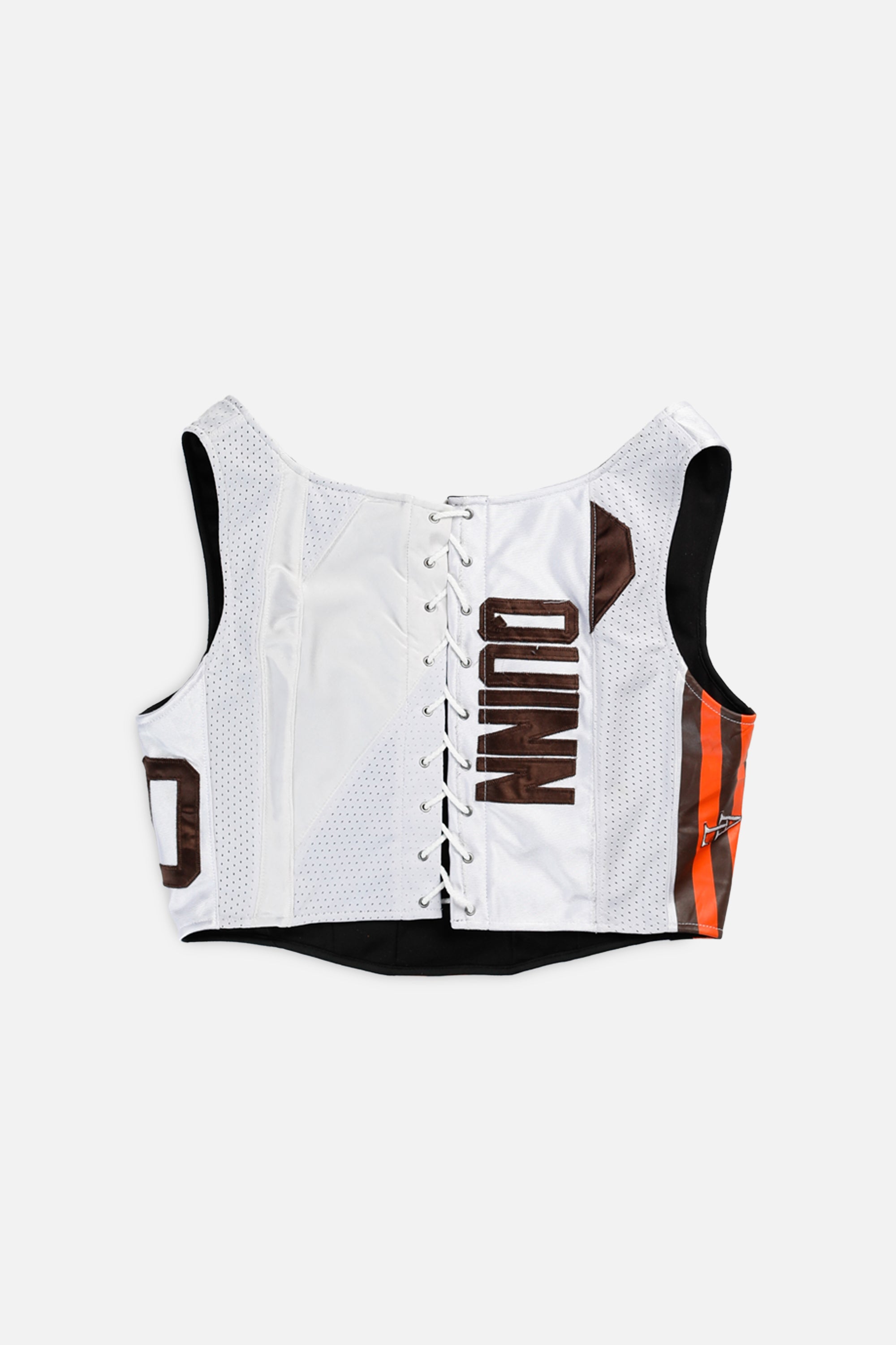 Rework Cleveland Browns NFL Corset - XL-TOPS-NFL-XL-Frankie Collective Rare Vintage Streetwear Reworks