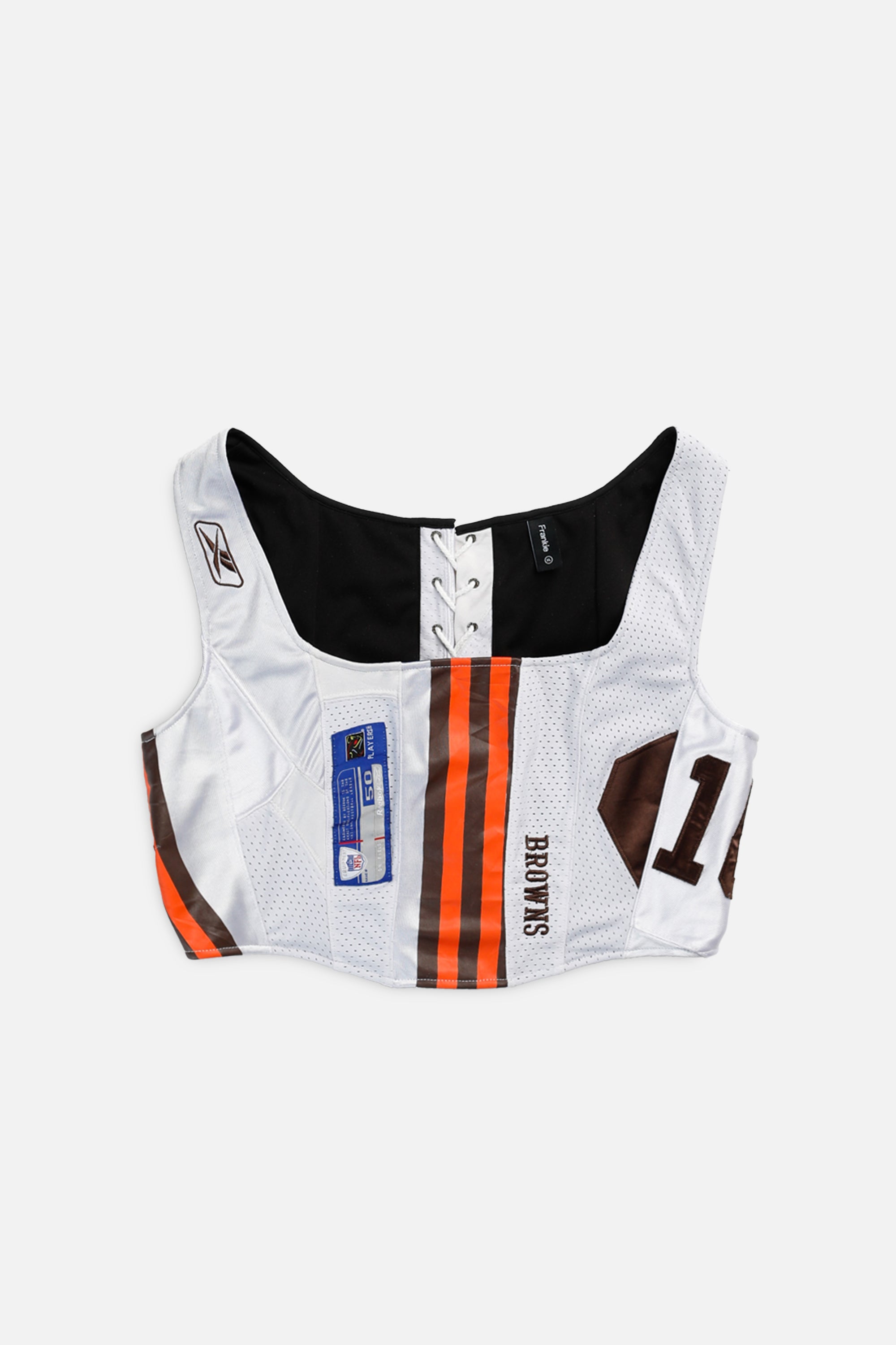 Rework Cleveland Browns NFL Corset - XL-TOPS-NFL-XL-Frankie Collective Rare Vintage Streetwear Reworks