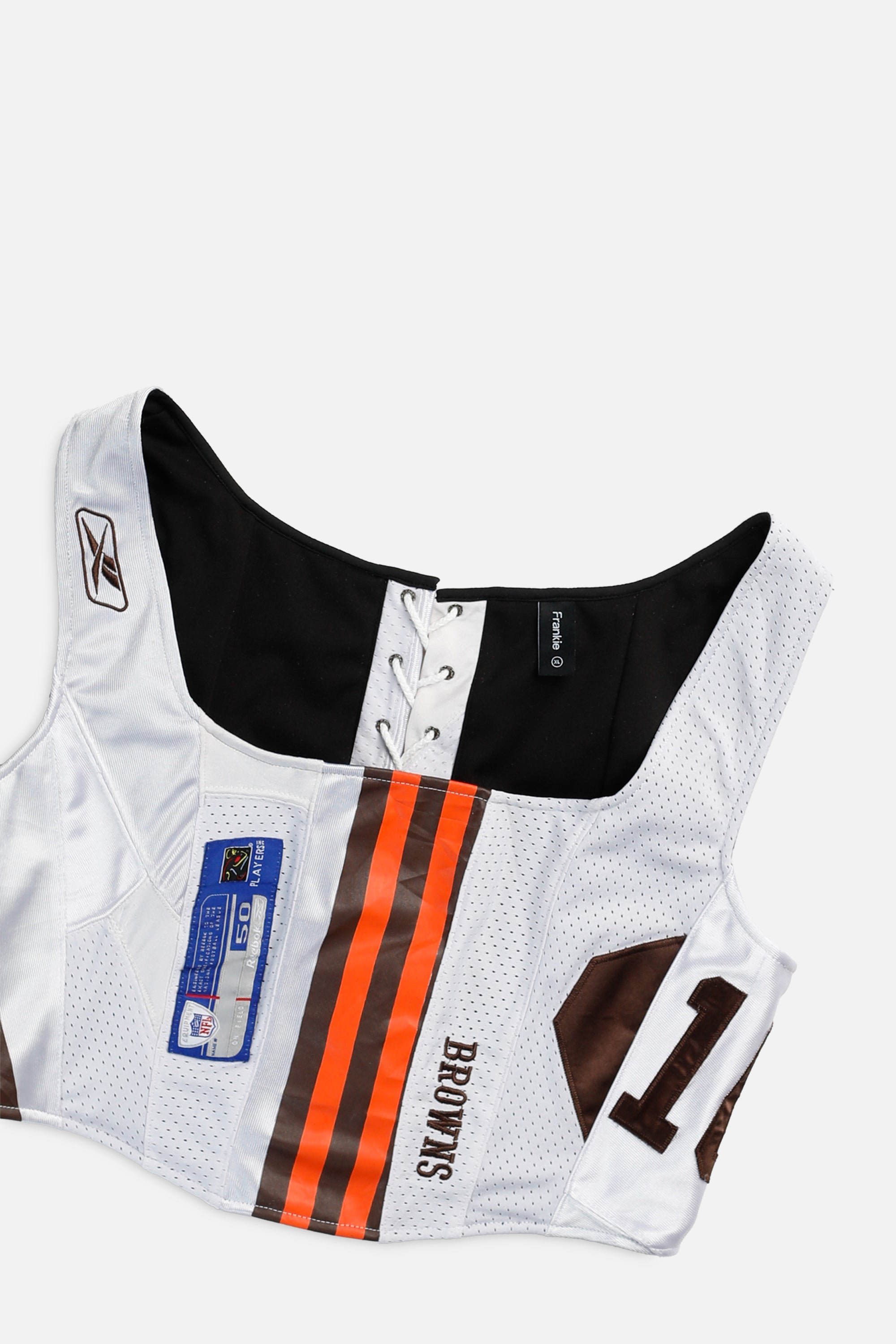 Rework Cleveland Browns NFL Corset - XL-TOPS-NFL-XL-Frankie Collective Rare Vintage Streetwear Reworks