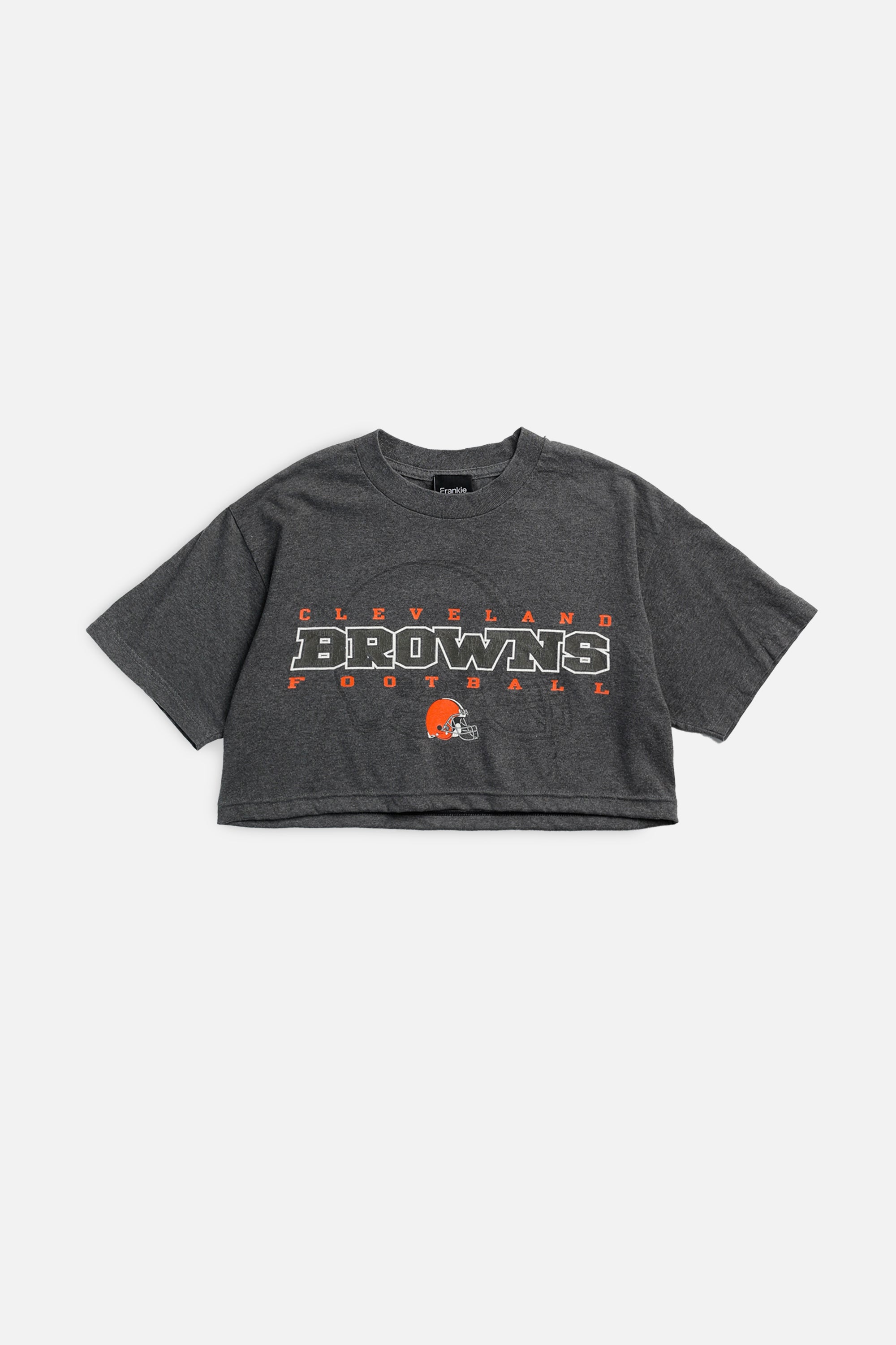 Rework Cleveland Browns NFL Crop Tee - M-TOPS-NFL-M-Frankie Collective Rare Vintage Streetwear Reworks