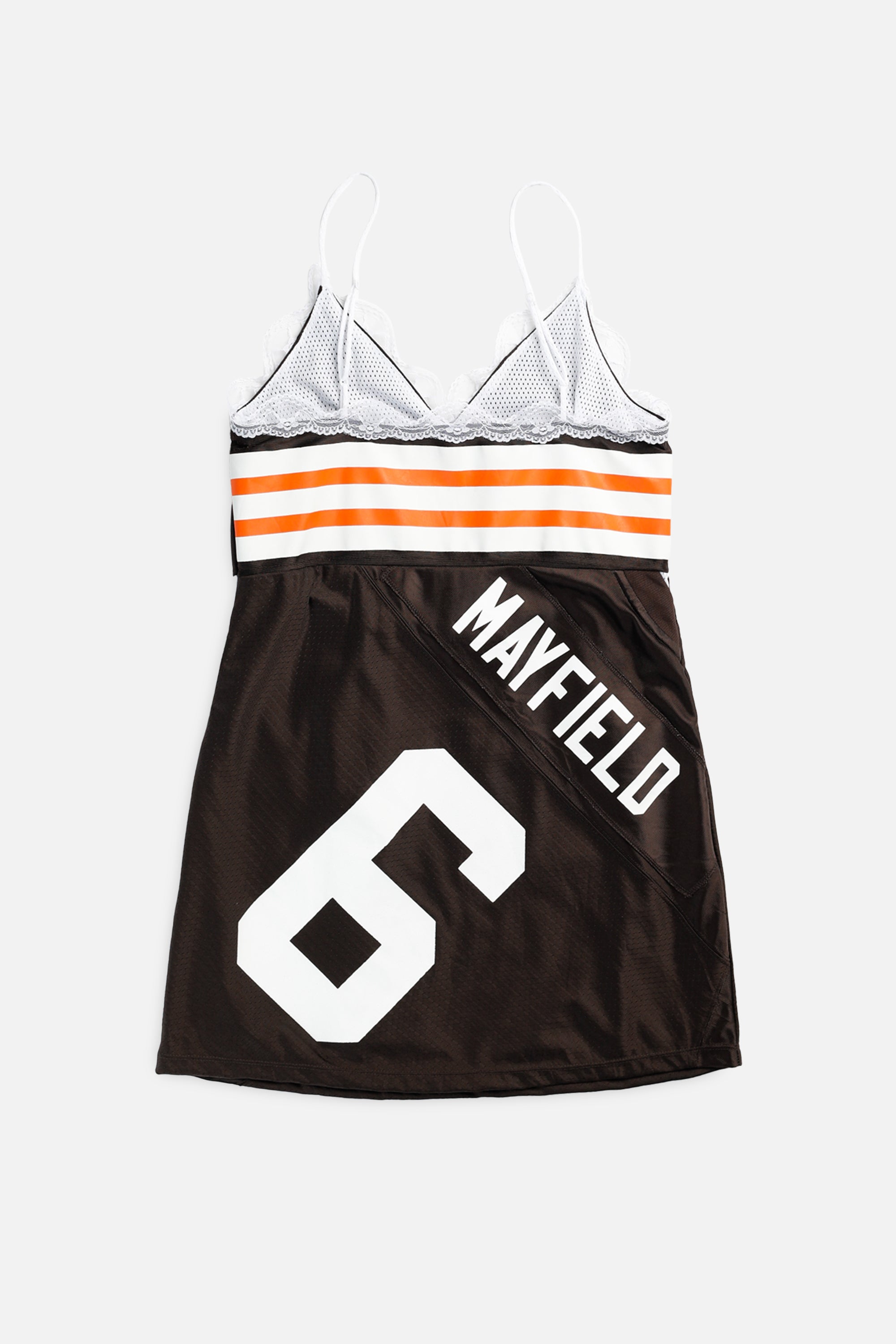 Rework Cleveland Browns NFL Lace Dress - M-DRESSES-NFL-M-Frankie Collective Rare Vintage Streetwear Reworks