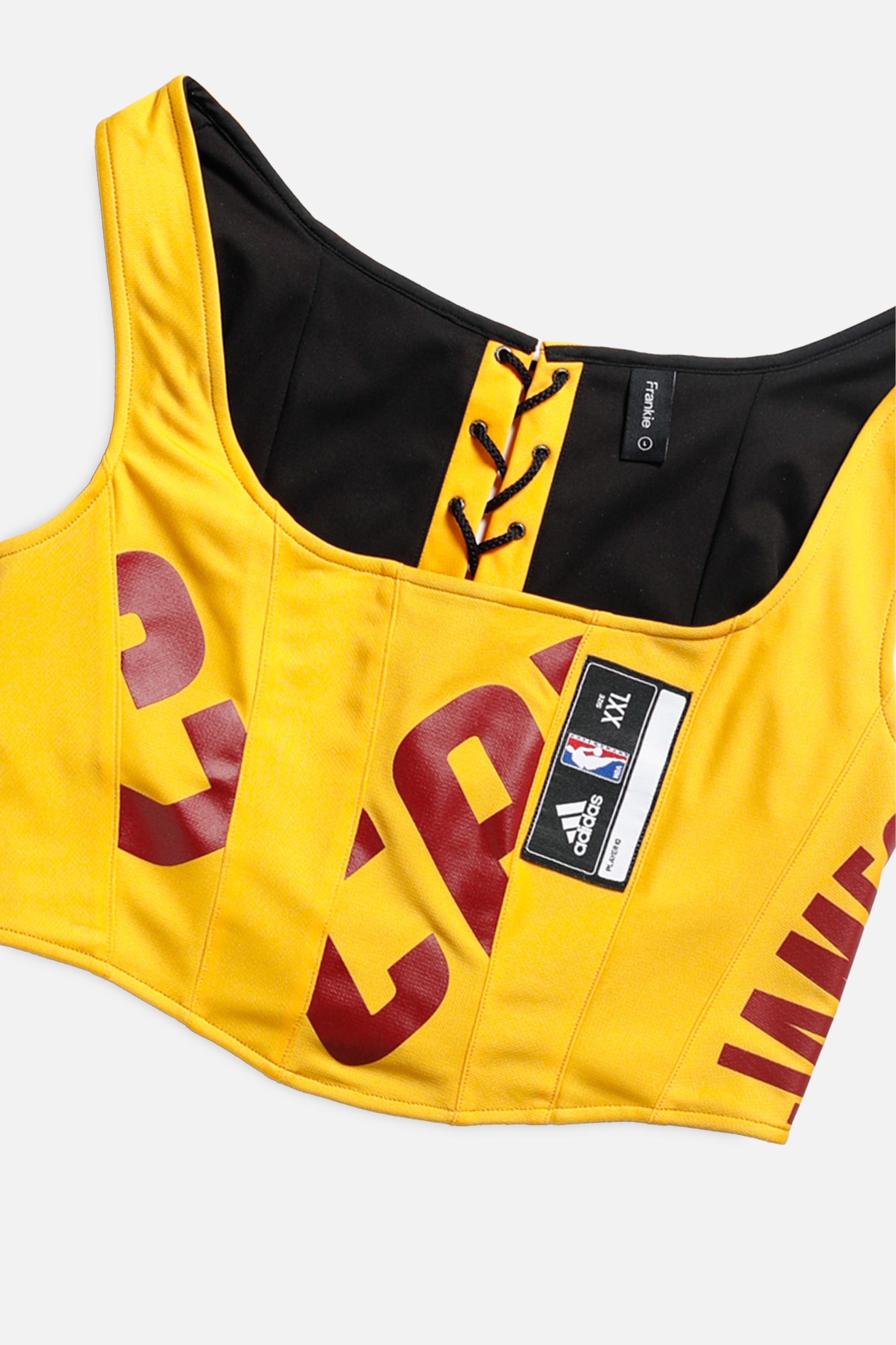 Rework Cleveland Cavaliers NBA Corset - L-TOPS-NBA-L-Frankie Collective Rare Vintage Streetwear Reworks