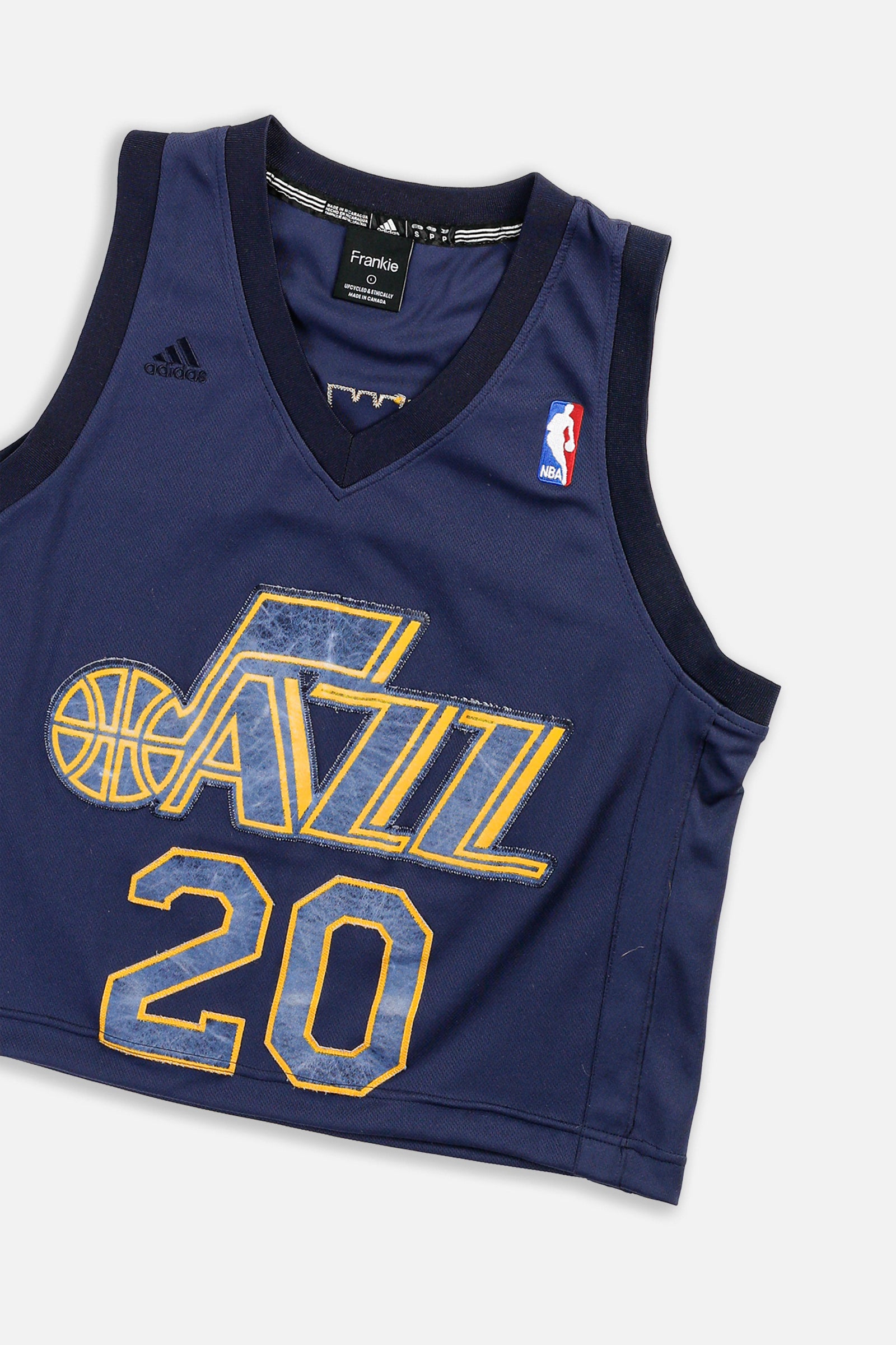 Rework Crop Utah Jazz NBA Jersey - L-JERSEYS-NBA-L-Frankie Collective Rare Vintage Streetwear Reworks