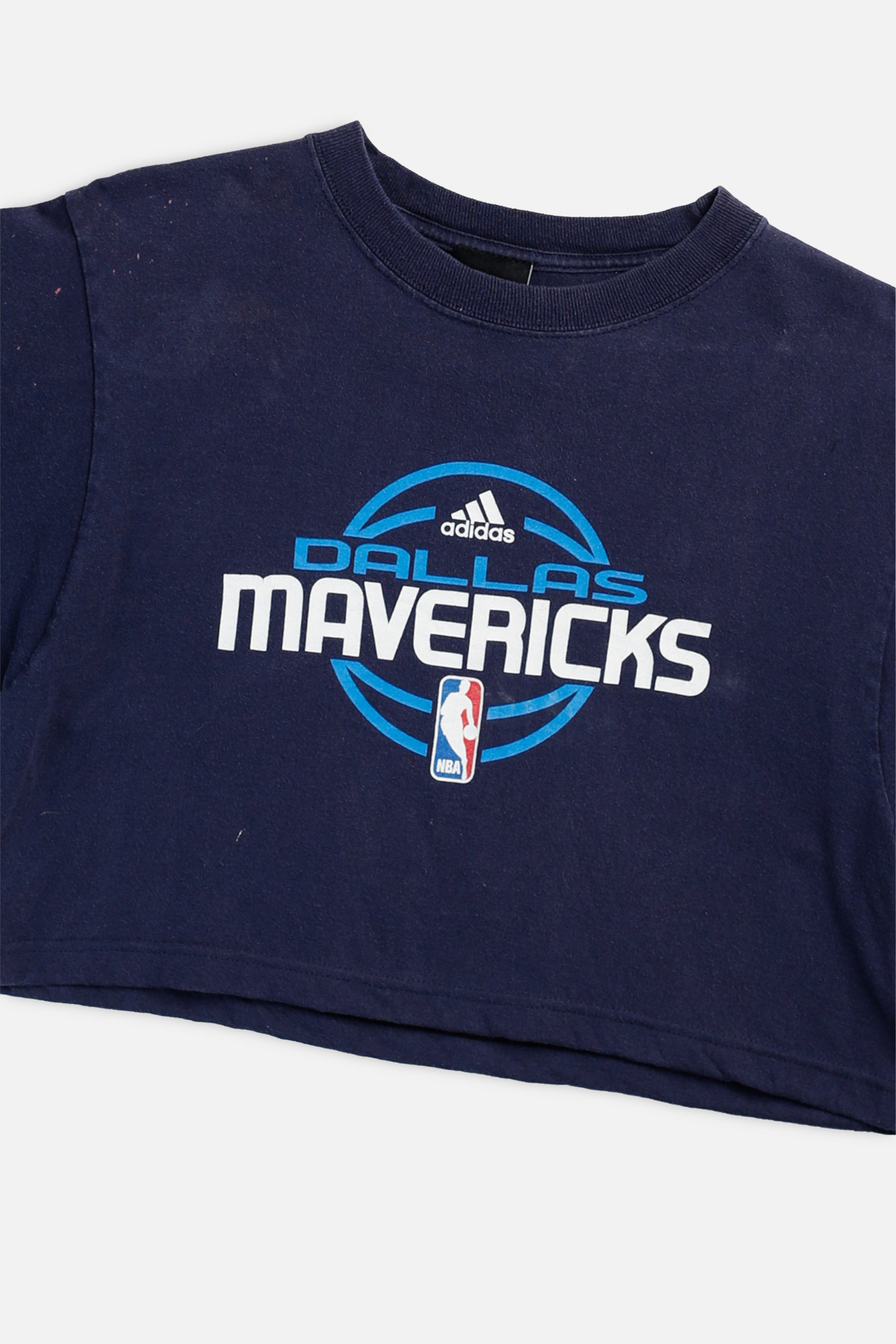 Rework Dallas Mavericks NBA Crop Tee - S-TOPS-NBA-S-Frankie Collective Rare Vintage Streetwear Reworks