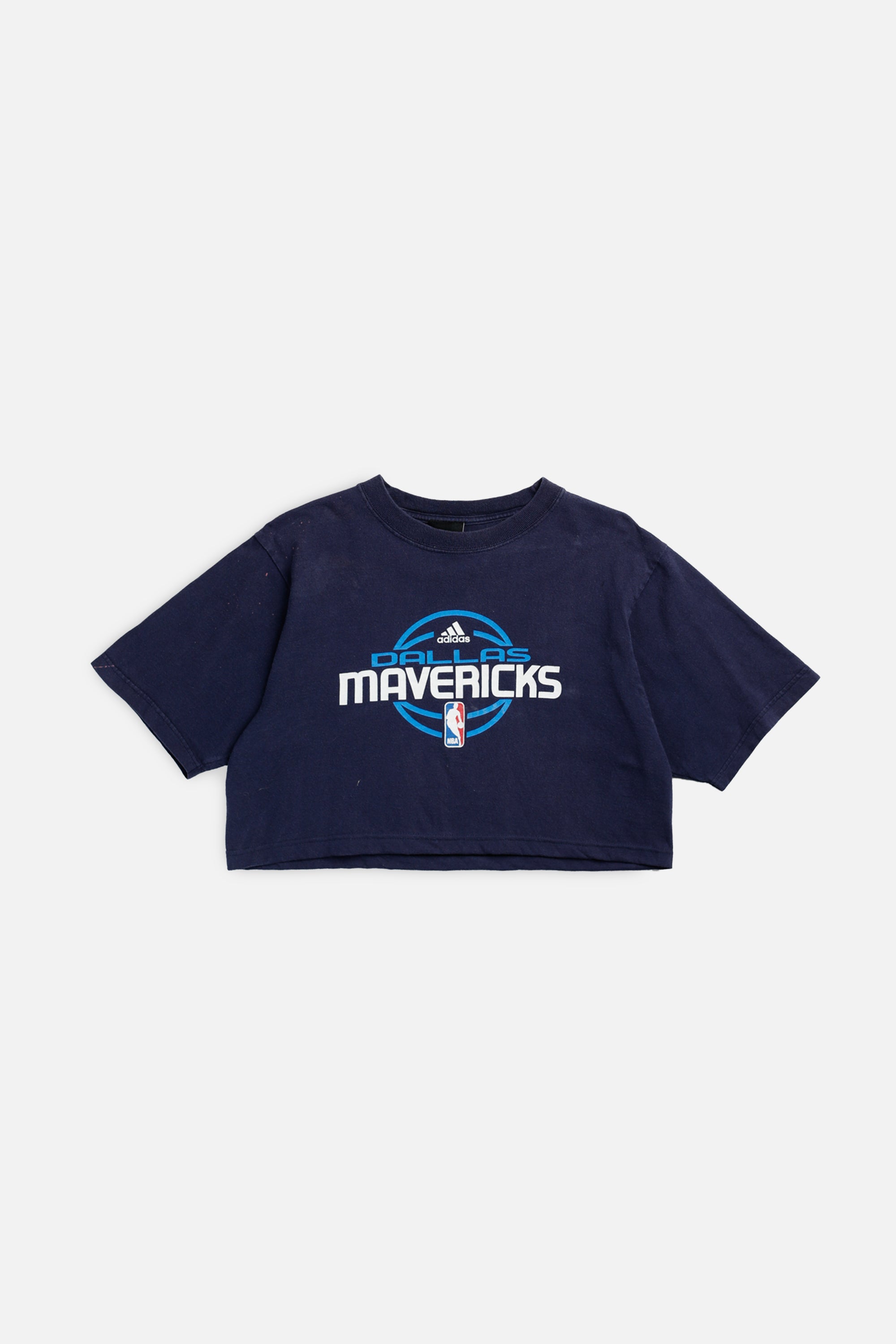 Rework Dallas Mavericks NBA Crop Tee - S-TOPS-NBA-S-Frankie Collective Rare Vintage Streetwear Reworks