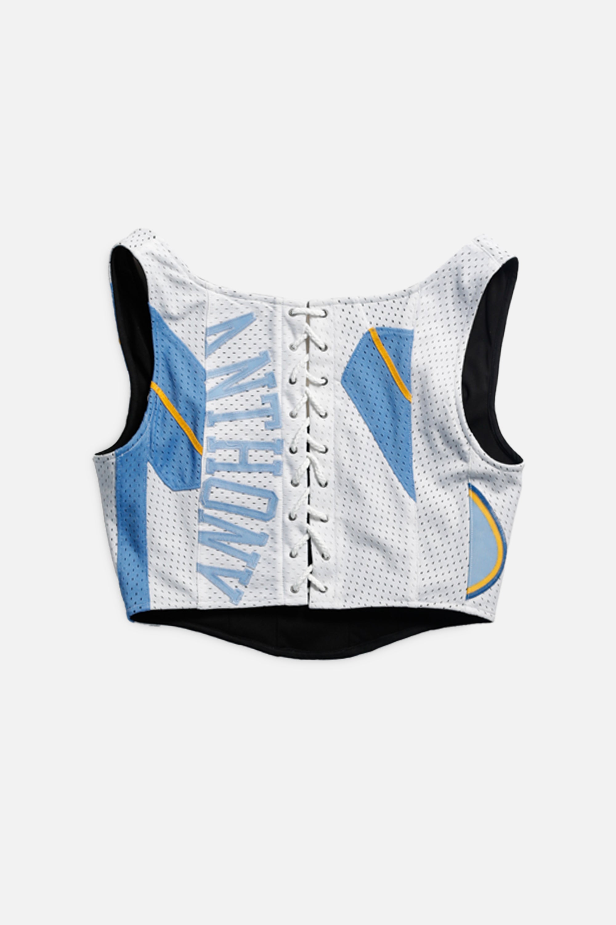Rework Denver Broncos NBA Corset - M-TOPS-NBA-M-Frankie Collective Rare Vintage Streetwear Reworks