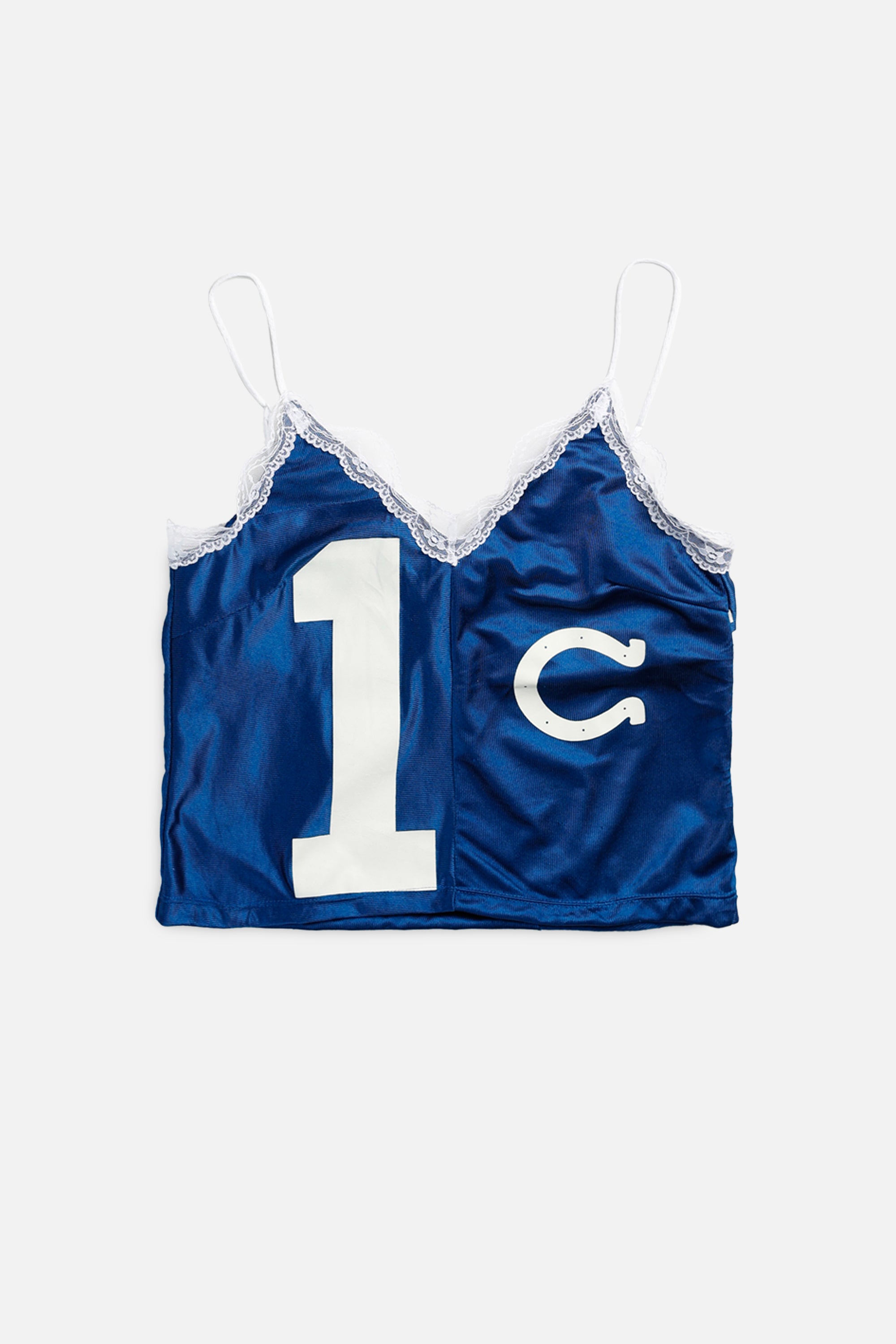 Rework Indianapolis Colts NFL Lace Tank - M-TOPS-NFL-M-Frankie Collective Rare Vintage Streetwear Reworks