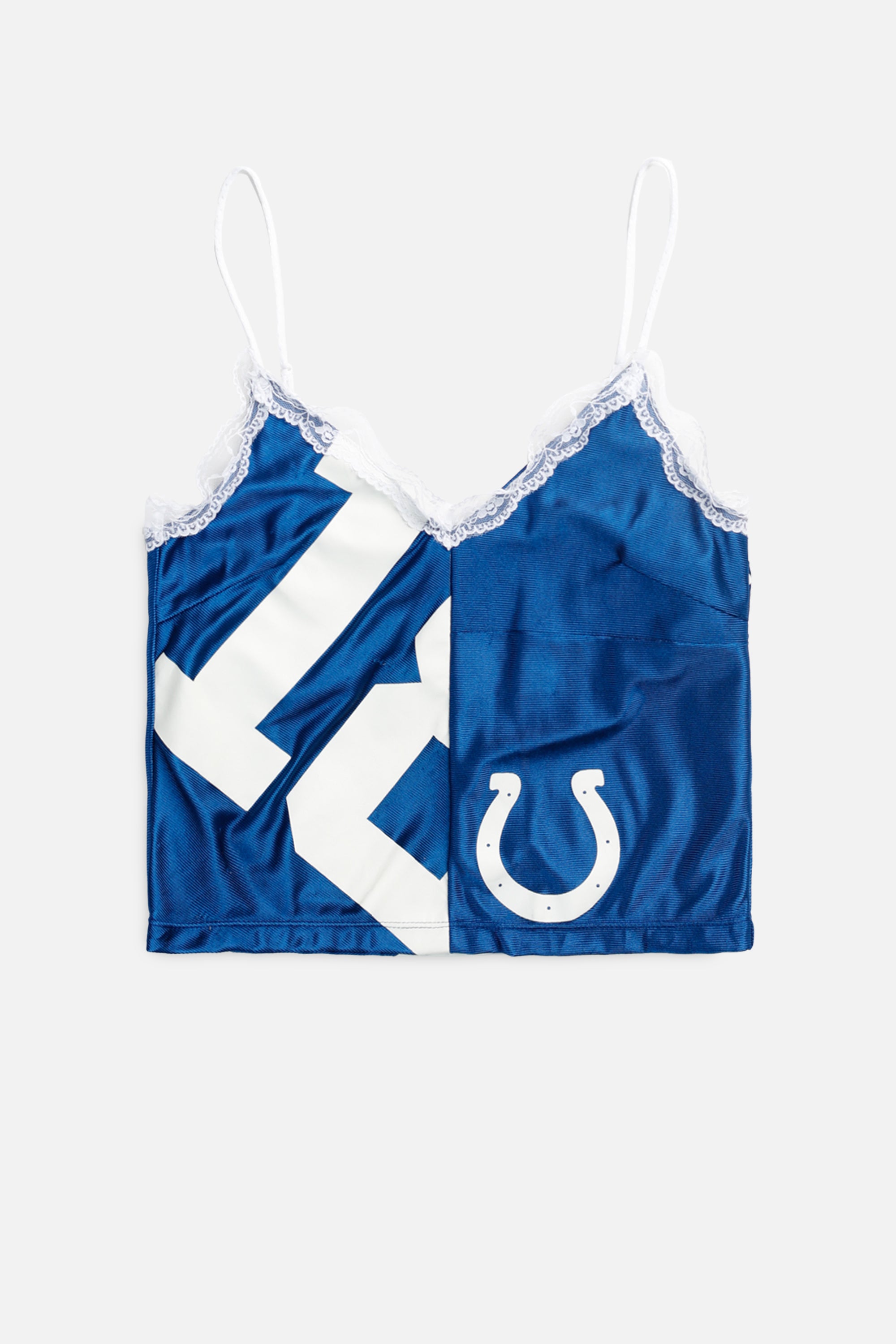 Rework Indianapolis Colts NFL Lace Tank - XS-TOPS-NFL-XS-Frankie Collective Rare Vintage Streetwear Reworks
