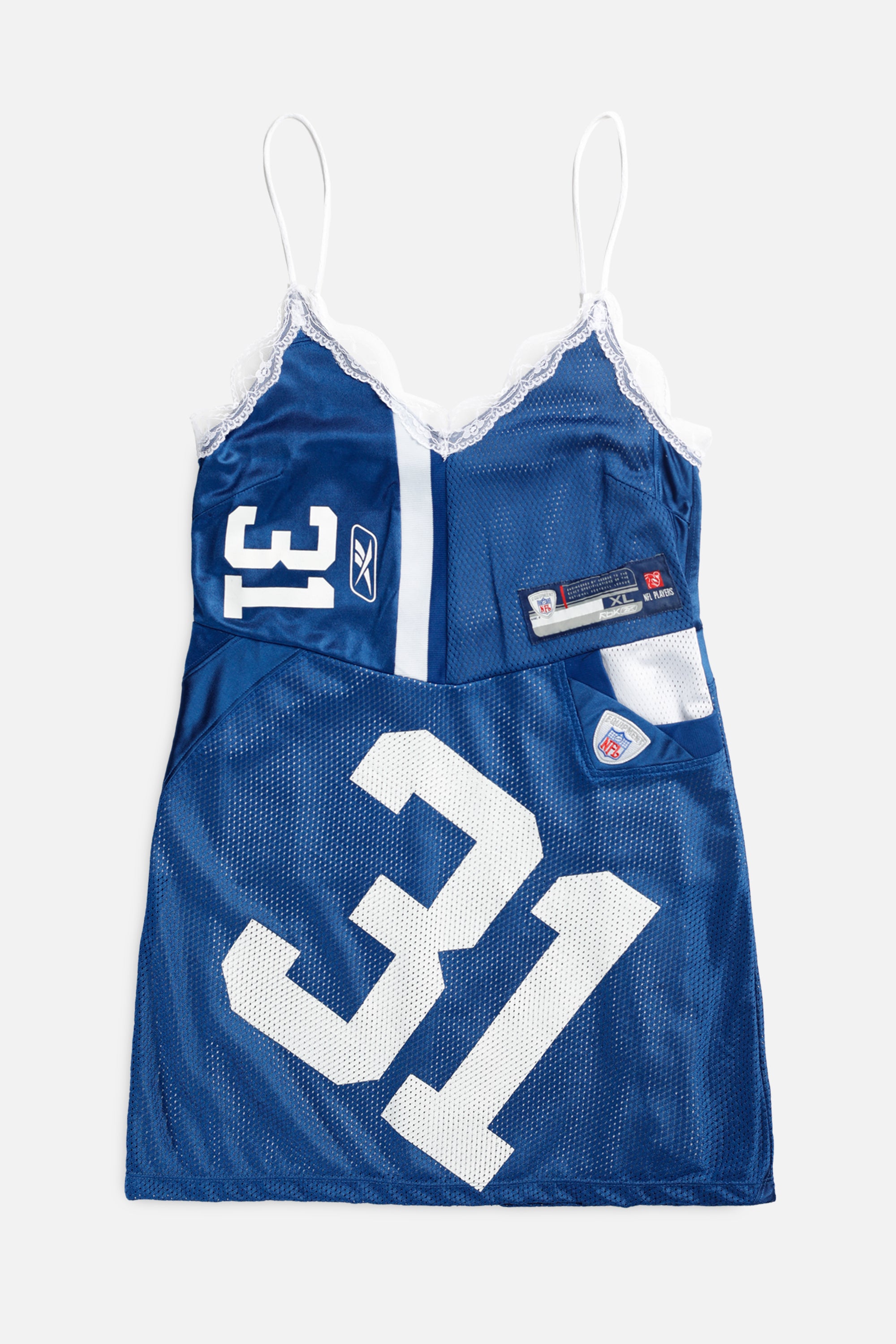Rework Indianapolis Colts NFL Lace Dress - L-DRESSES-NFL-L-Frankie Collective Rare Vintage Streetwear Reworks