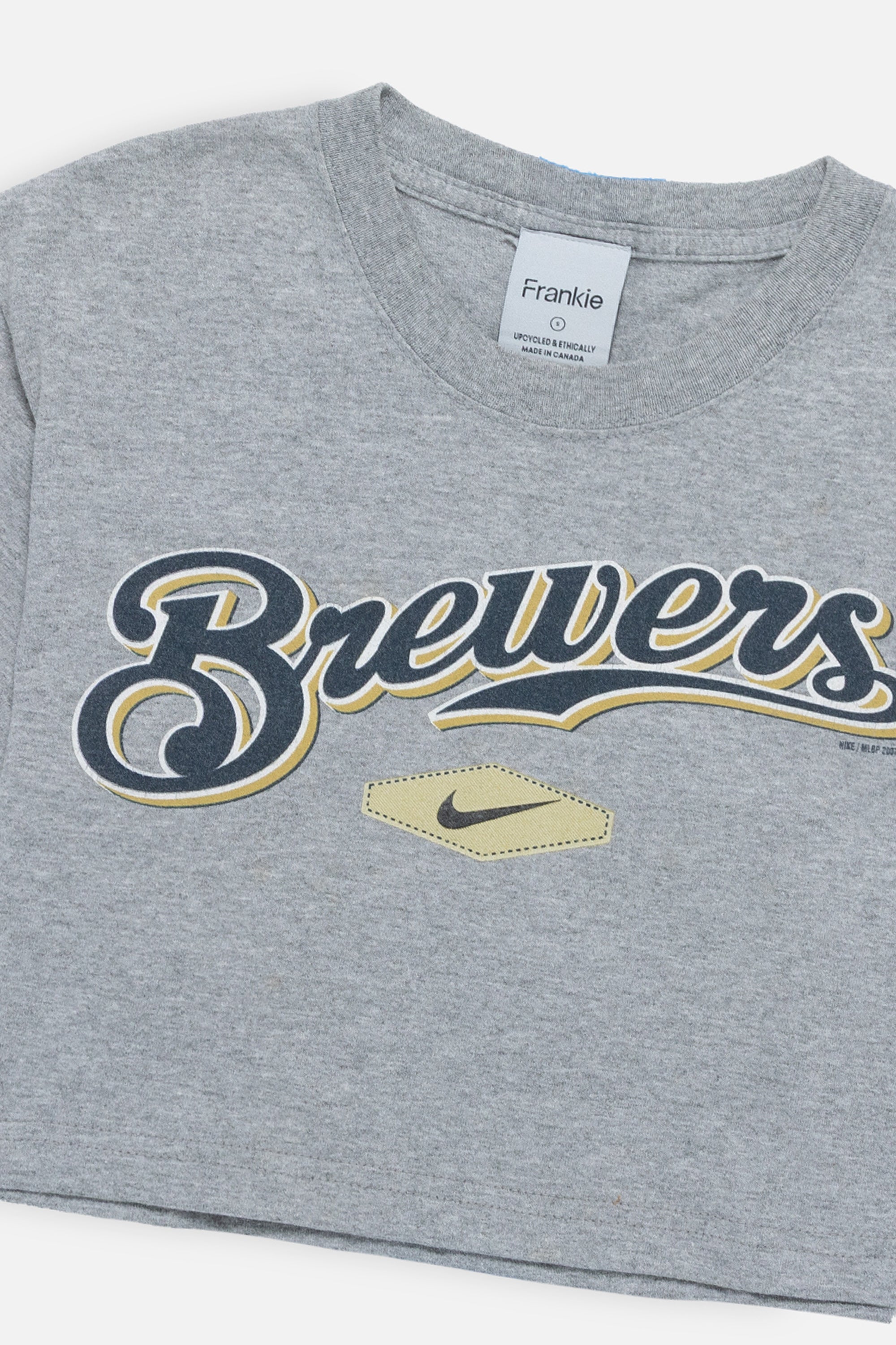 Rework Milwaukee Brewers Crop Tee - S-T-SHIRTS-MLB-Frankie Collective