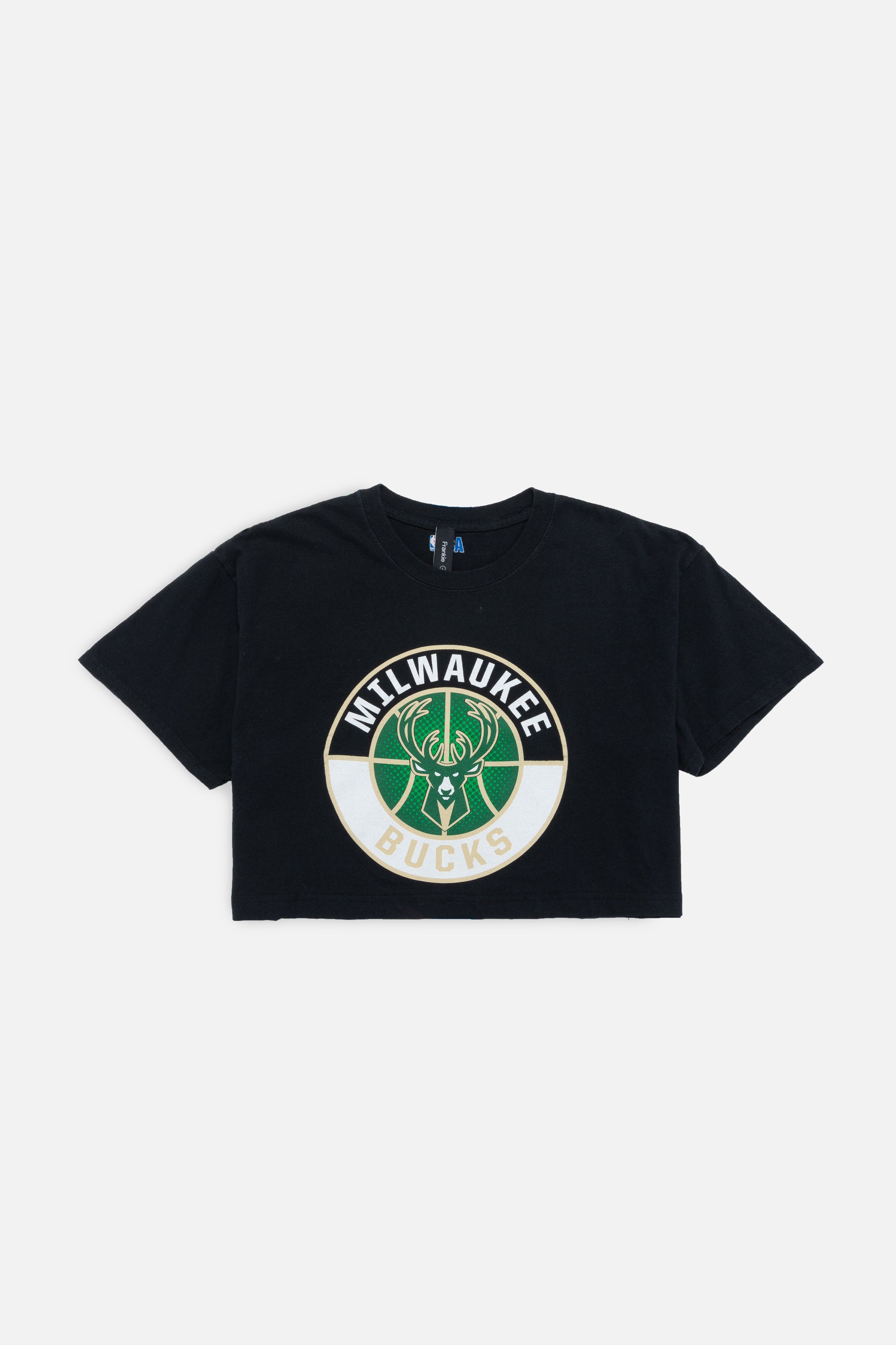 Rework Milwaukee Bucks Crop Tee - L-T-SHIRTS-NBA-Frankie Collective