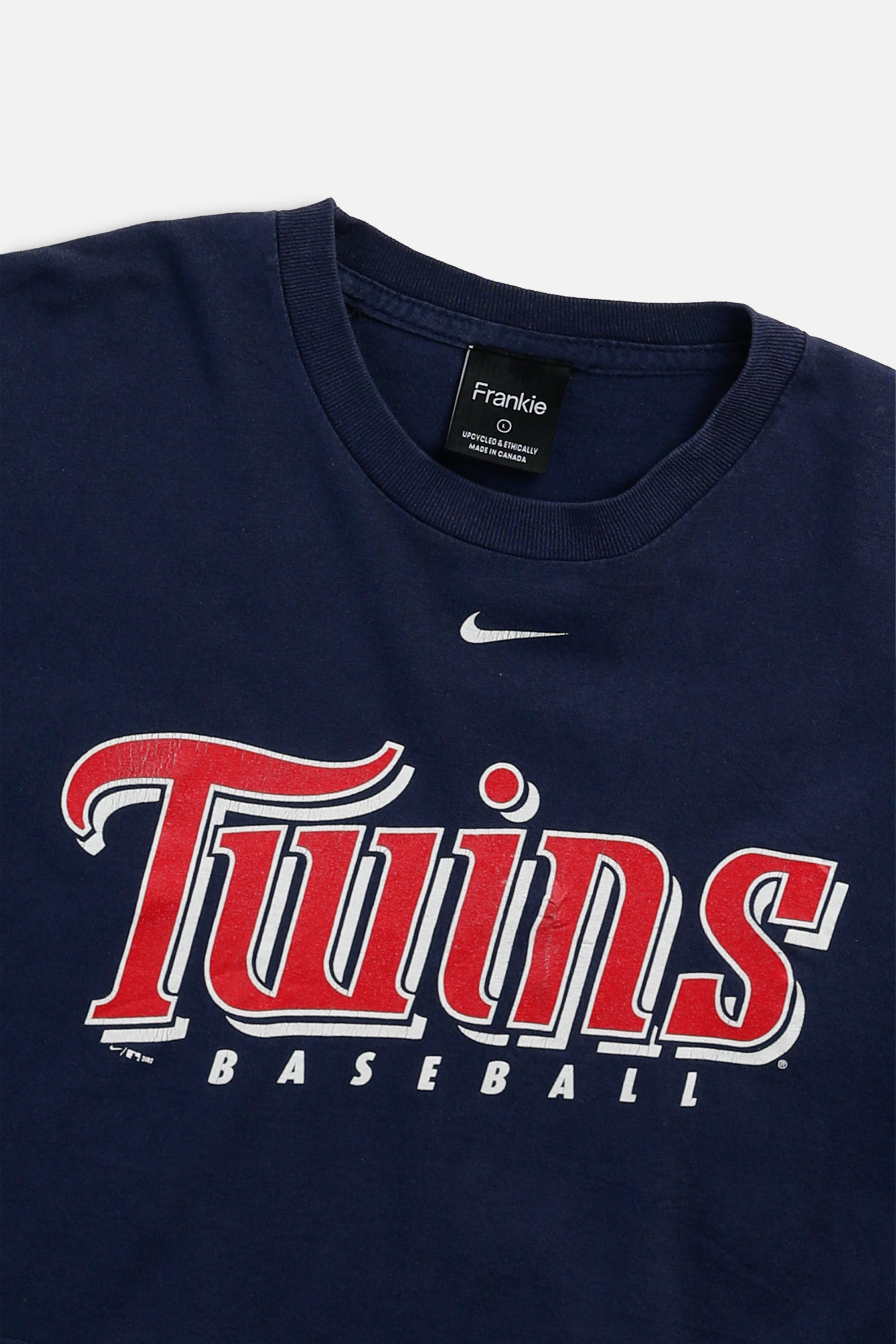 Rework Minnesota Twins MLB Crop Tee - L-TOPS-MLB-L-Frankie Collective Rare Vintage Streetwear Reworks