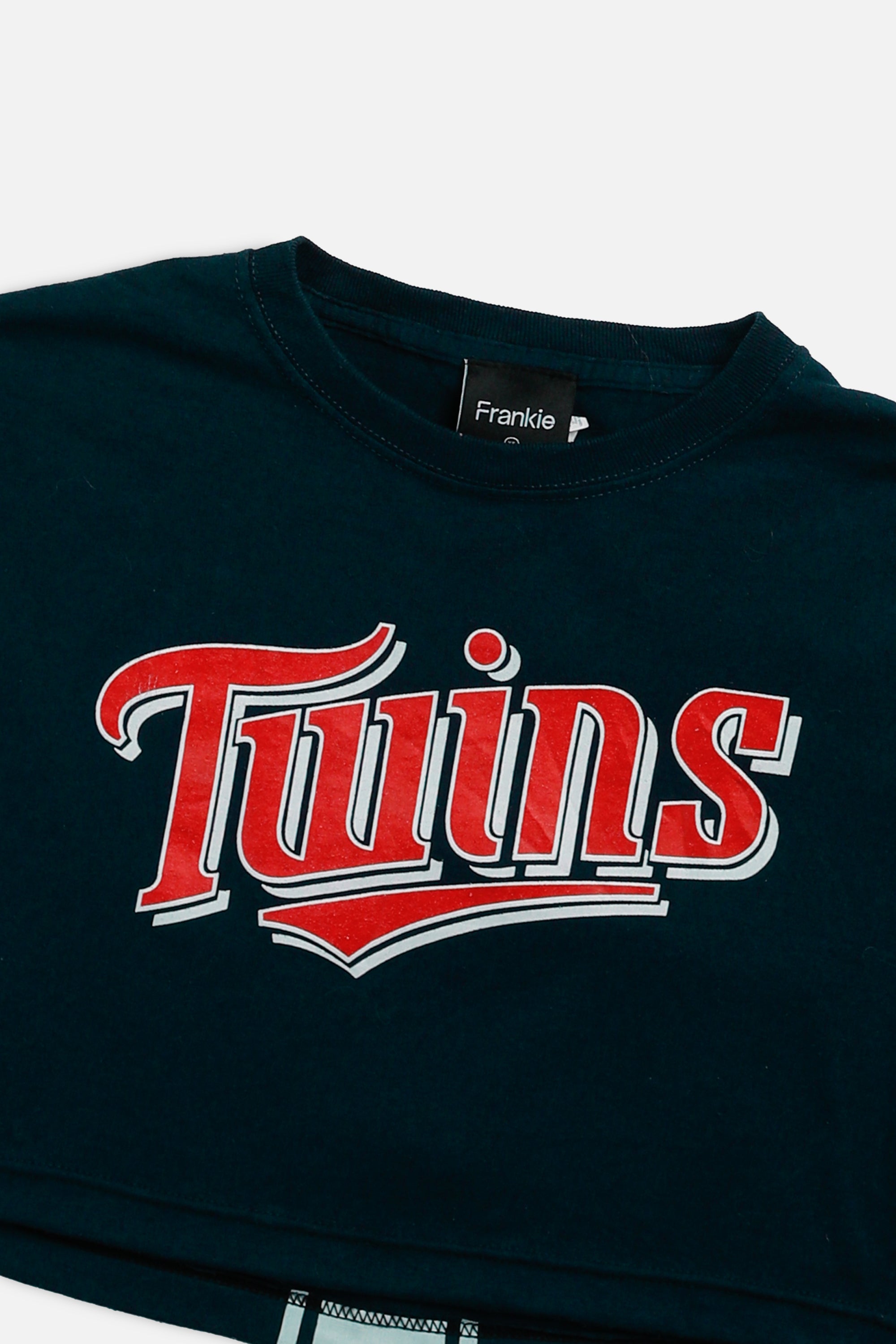 Rework Minnesota Twins MLB Crop Tee - XS-TOPS-MLB-XS-Frankie Collective Rare Vintage Streetwear Reworks