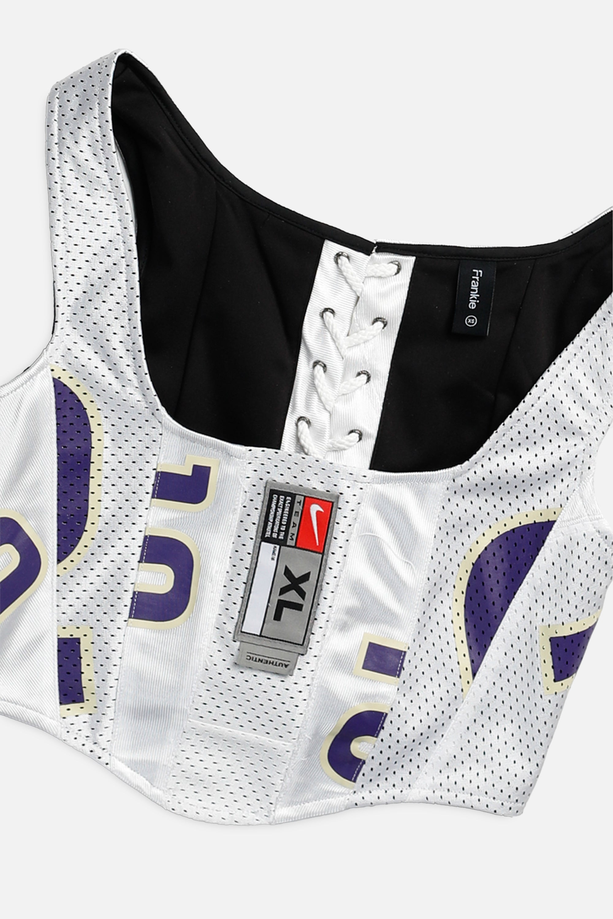 Rework NCAA Football Corset - XS-TOPS-NCAA-XS-Frankie Collective Rare Vintage Streetwear Reworks
