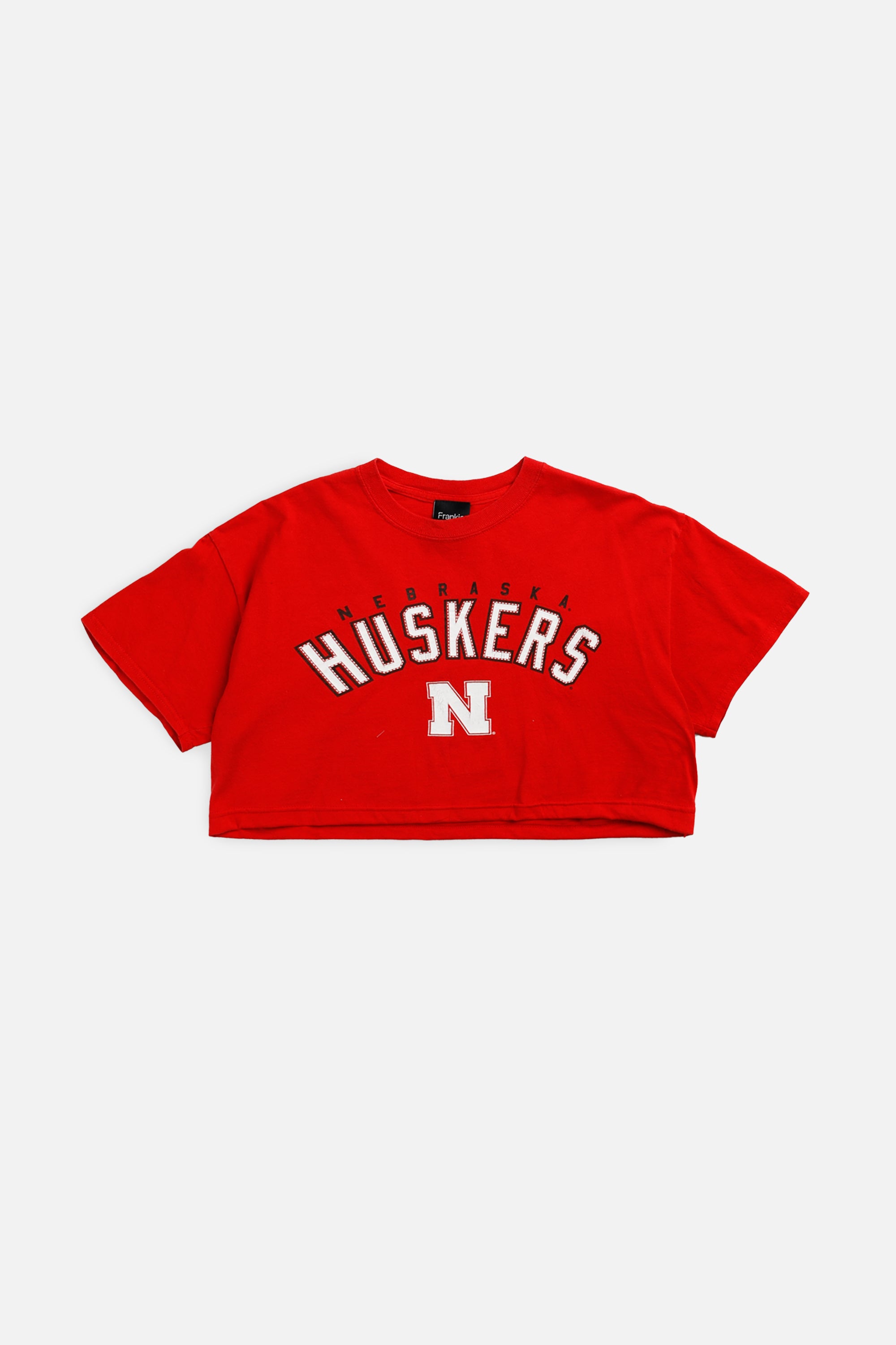 Rework Nebraska Cornhuskers NCAA Crop Tee - M-TOPS-NCAA-M-Frankie Collective Rare Vintage Streetwear Reworks
