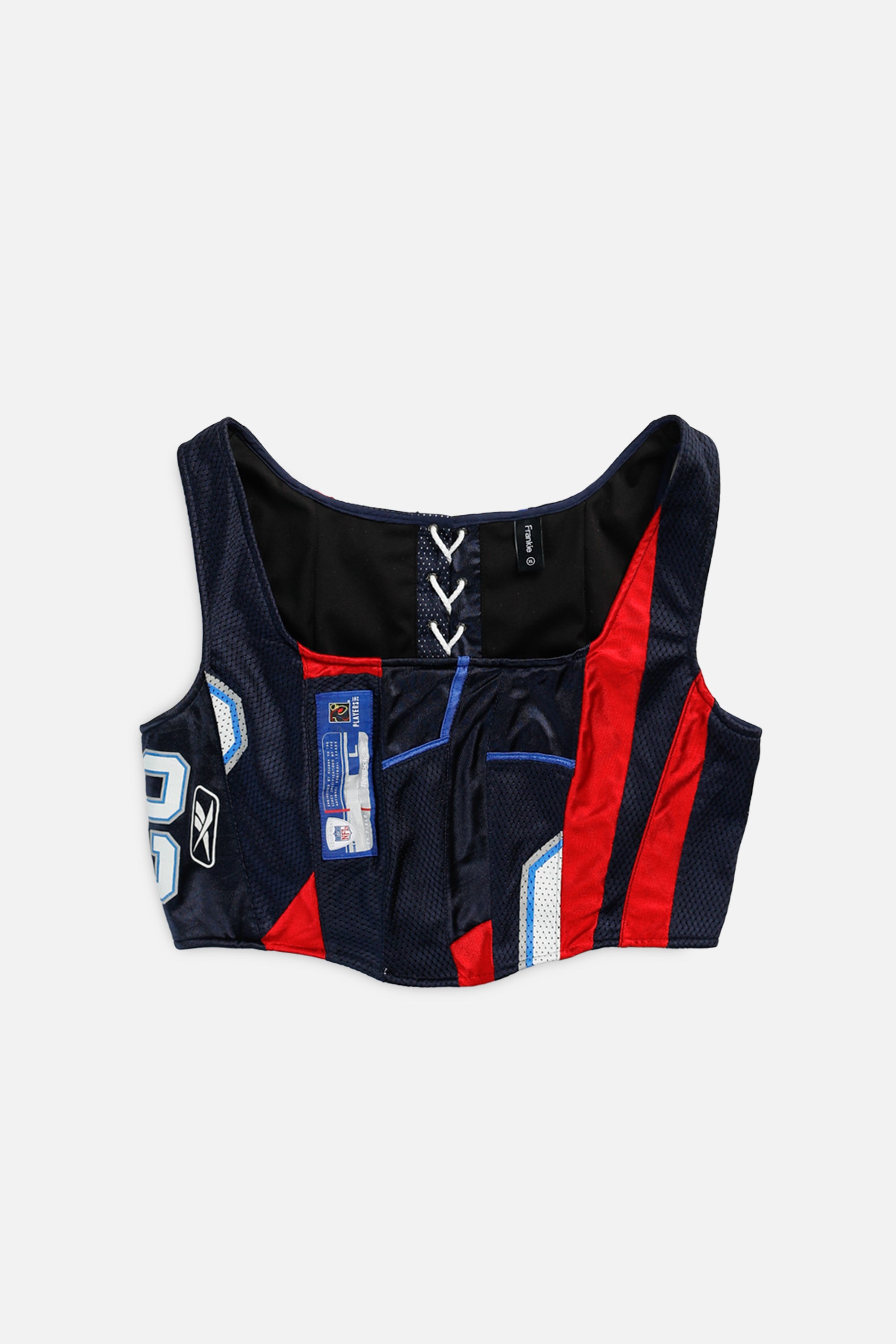 Rework New England Patriots NFL Corset - XL-TOPS-NFL-XL-Frankie Collective Rare Vintage Streetwear Reworks