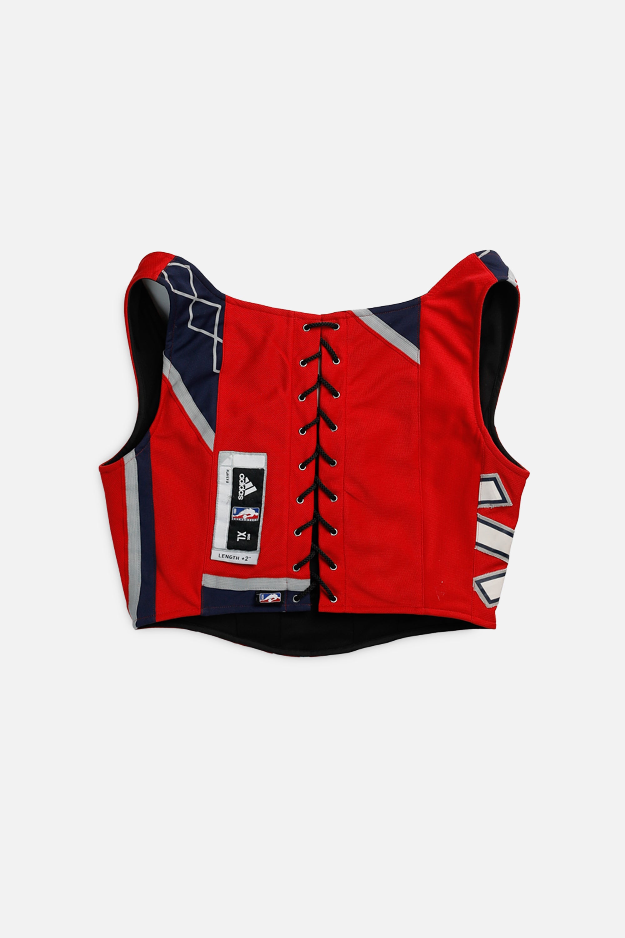Rework New Jersey Nets NBA Corset - L-TOPS-NBA-L-Frankie Collective Rare Vintage Streetwear Reworks