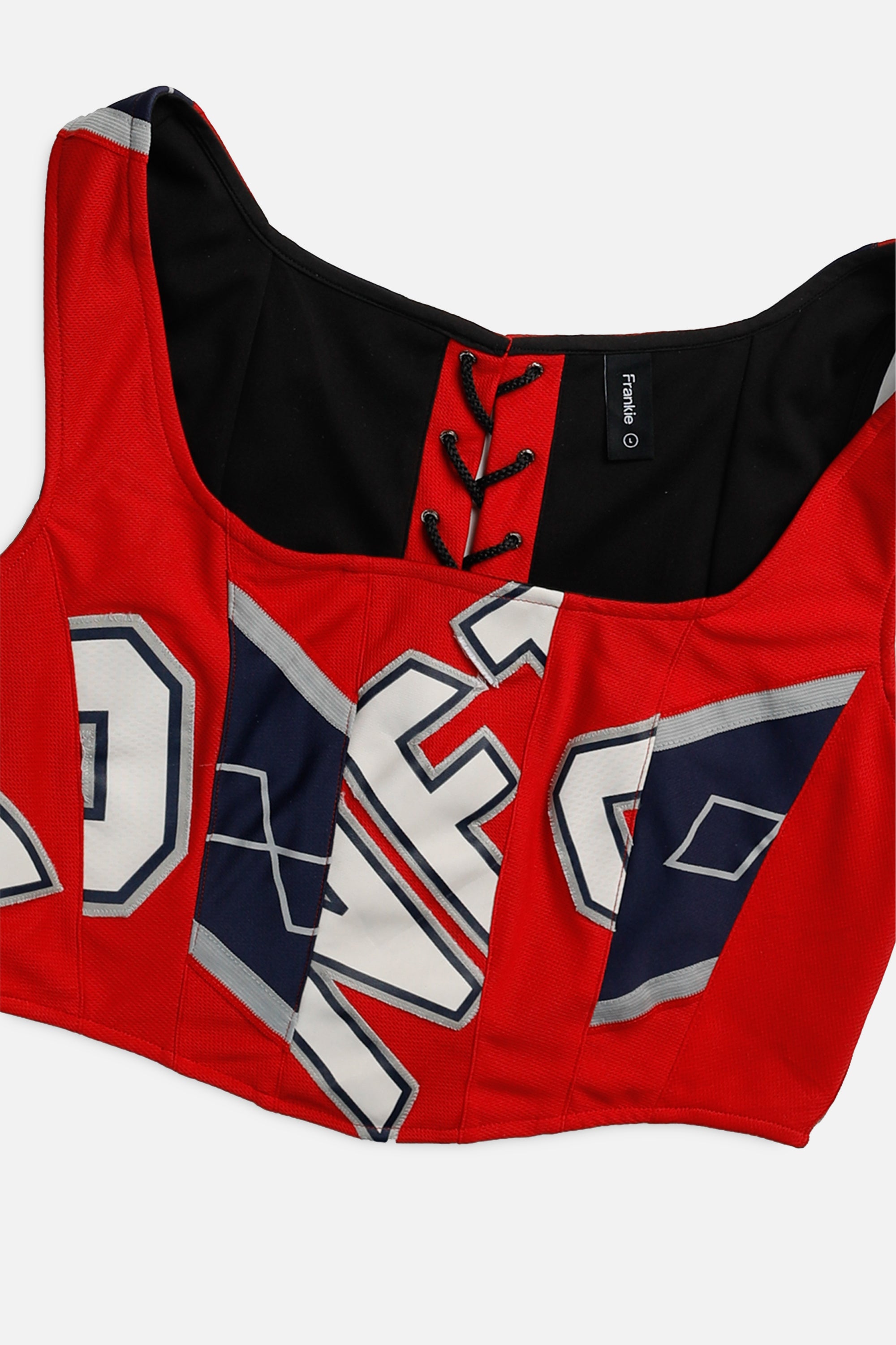 Rework New Jersey Nets NBA Corset - L-TOPS-NBA-L-Frankie Collective Rare Vintage Streetwear Reworks