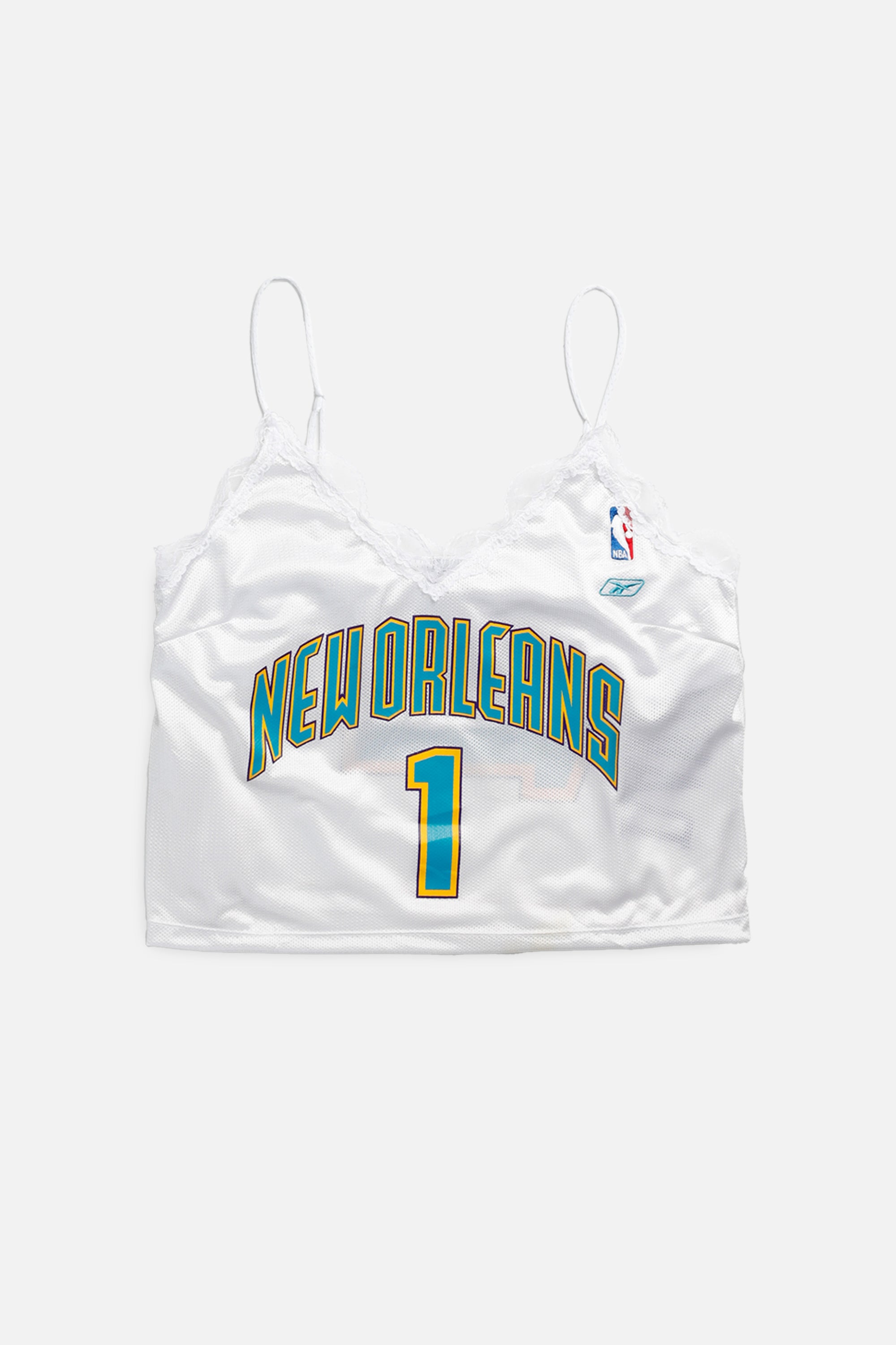 Rework New Orleans Hornets NBA Lace Tank - XL-TOPS-NBA-XL-Frankie Collective Rare Vintage Streetwear Reworks