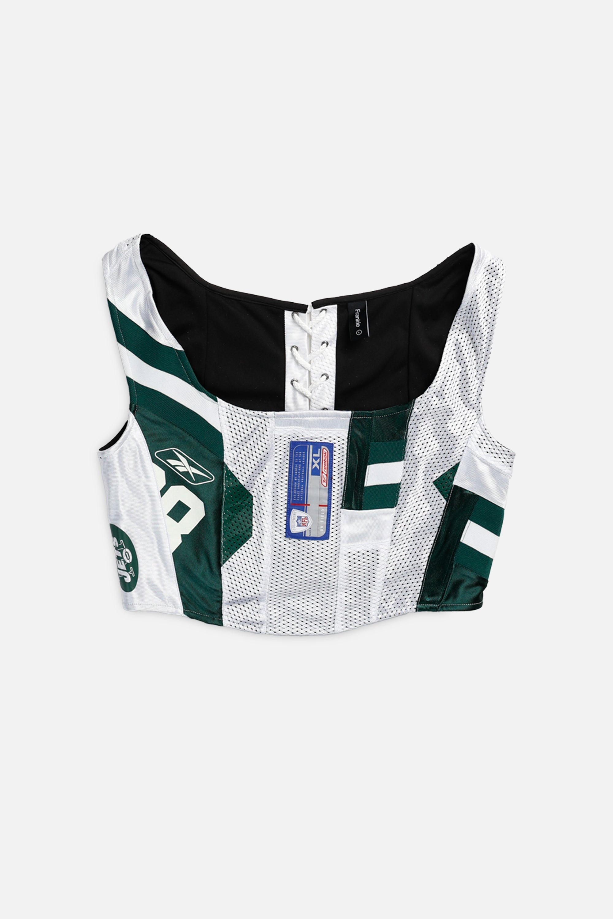Rework NY Jets NFL Corset - L-TOPS-NFL-L-Frankie Collective Rare Vintage Streetwear Reworks