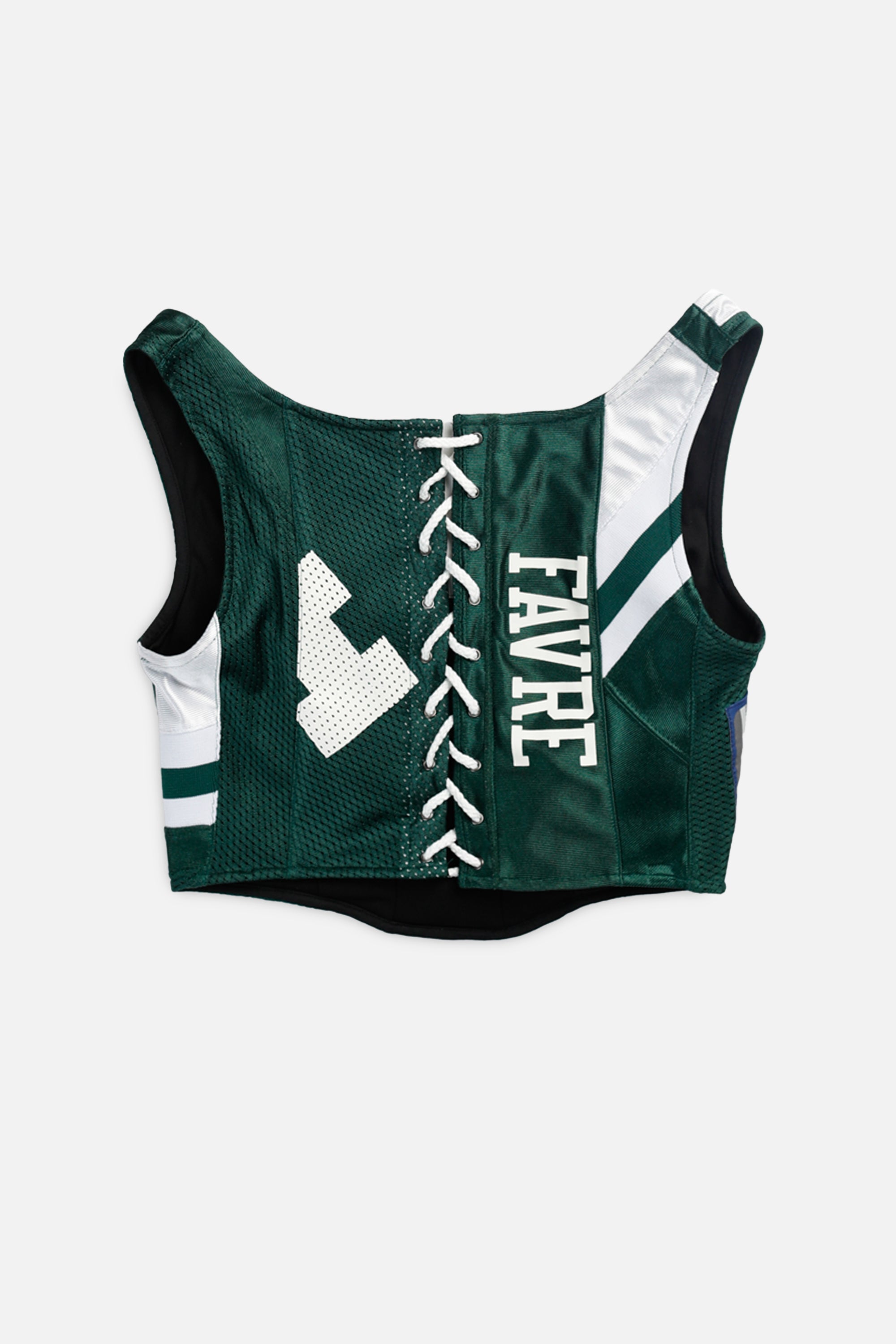 Rework NY Jets NFL Corset - S-TOPS-NFL-S-Frankie Collective Rare Vintage Streetwear Reworks