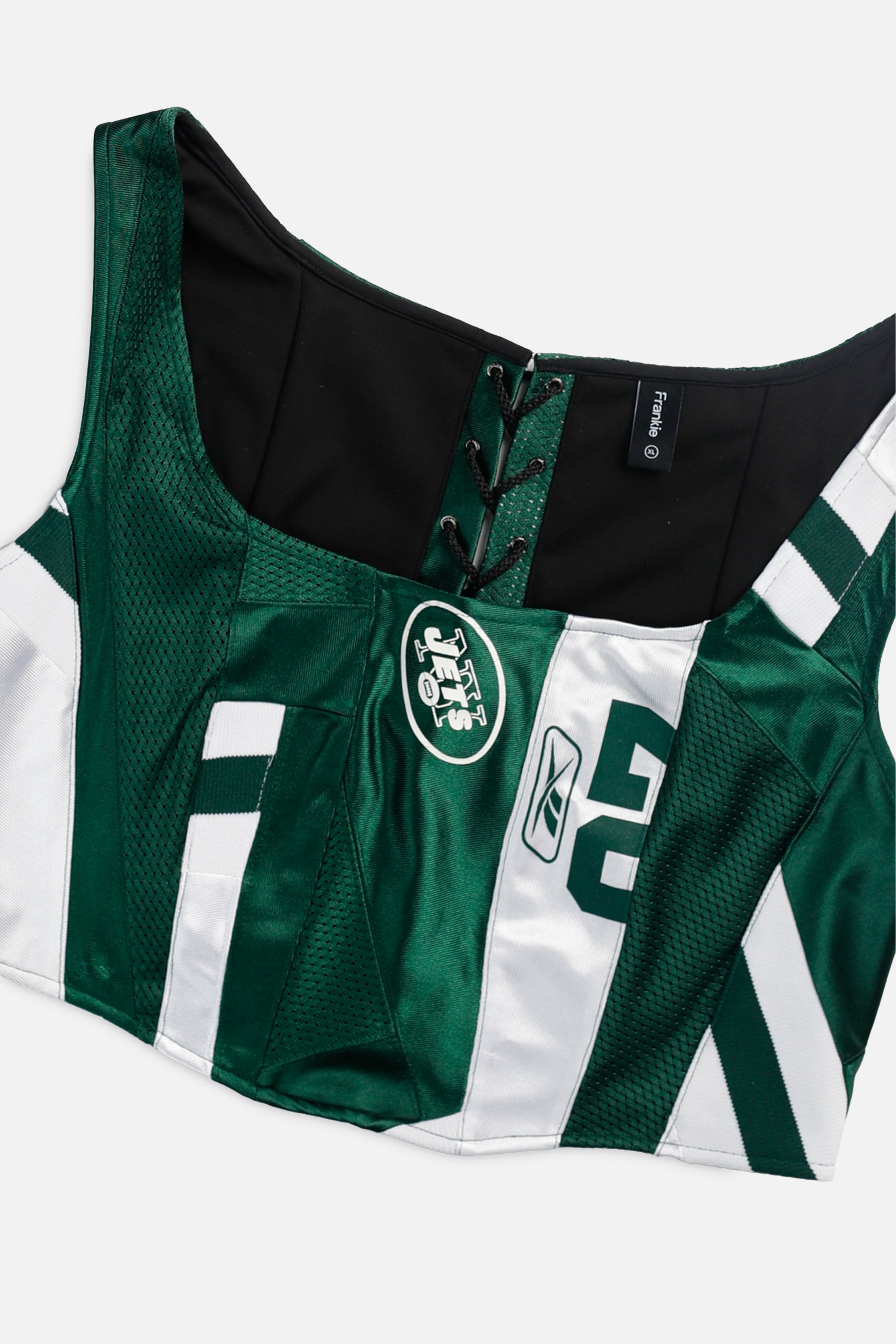 Rework NY Jets NFL Corset - XL-TOPS-NFL-XL-Frankie Collective Rare Vintage Streetwear Reworks