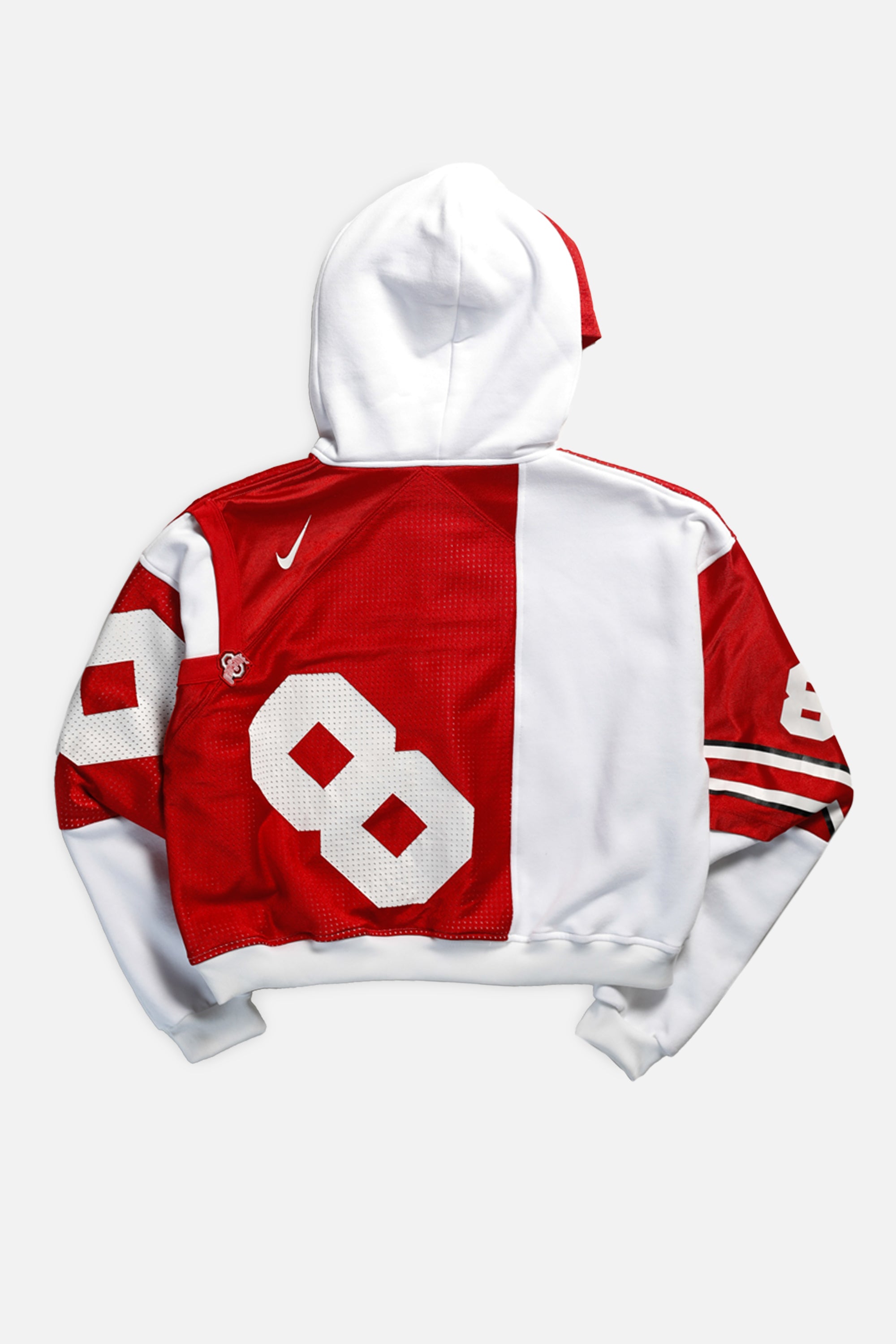 Rework Ohio State Buckeyes NCAA Crop Zip Hoodie - XL-SWEATERS-NCAA-XL-Frankie Collective Rare Vintage Streetwear Reworks