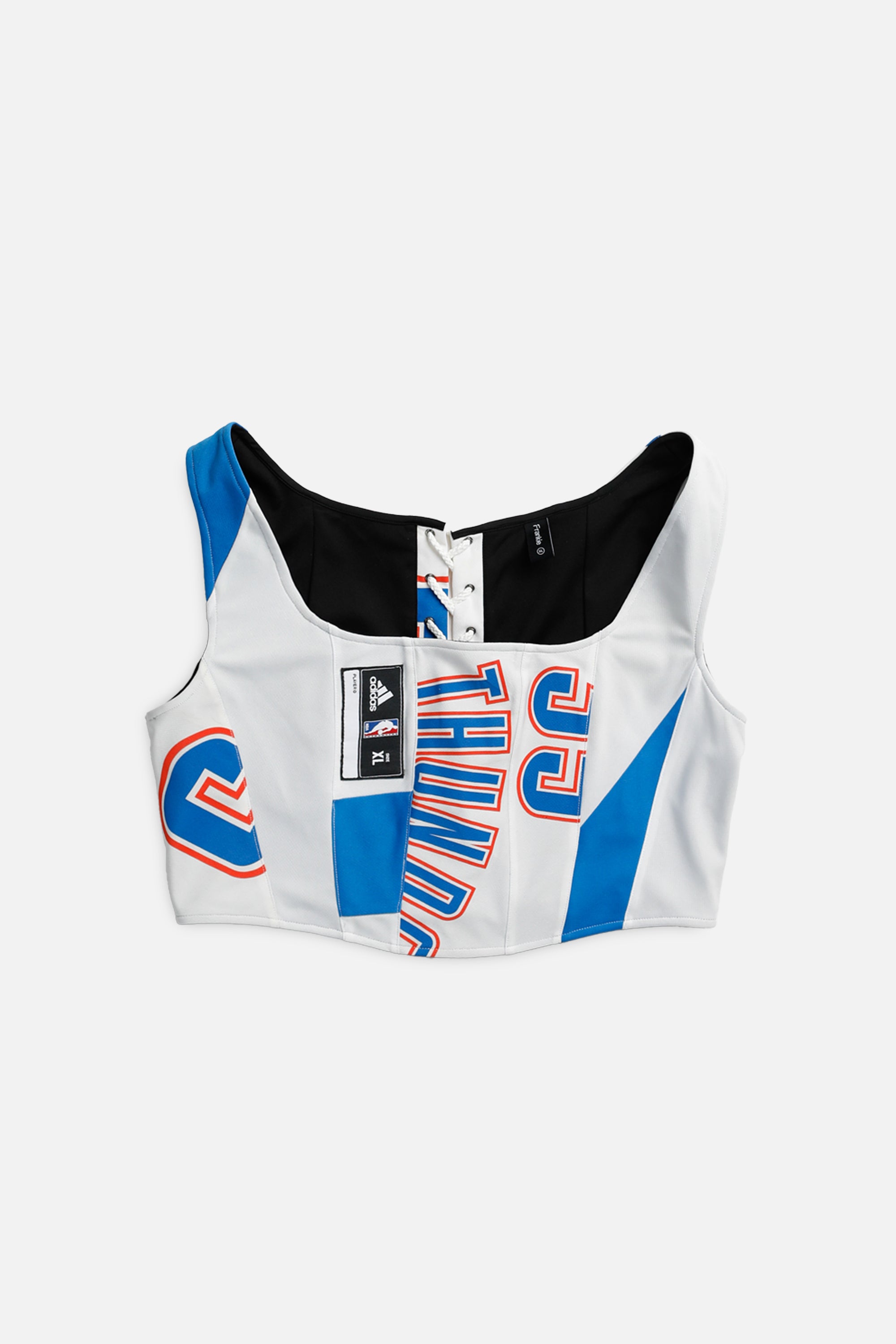 Rework Oklahoma City Thunder NBA Corset - XL-TOPS-NBA-XL-Frankie Collective Rare Vintage Streetwear Reworks