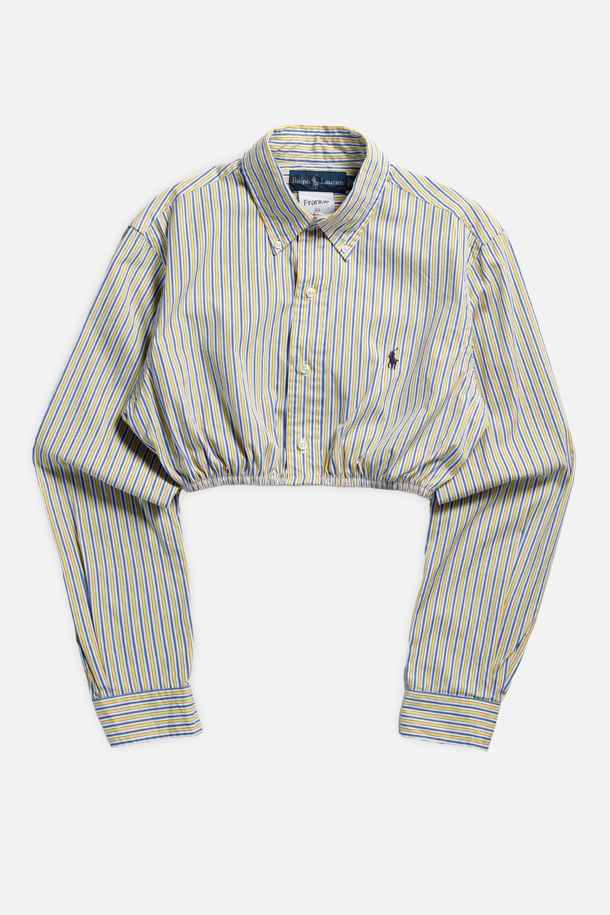 Rework Oxford Cinch Crop Shirt - XS-TOPS-vendor-unknown-Frankie Collective