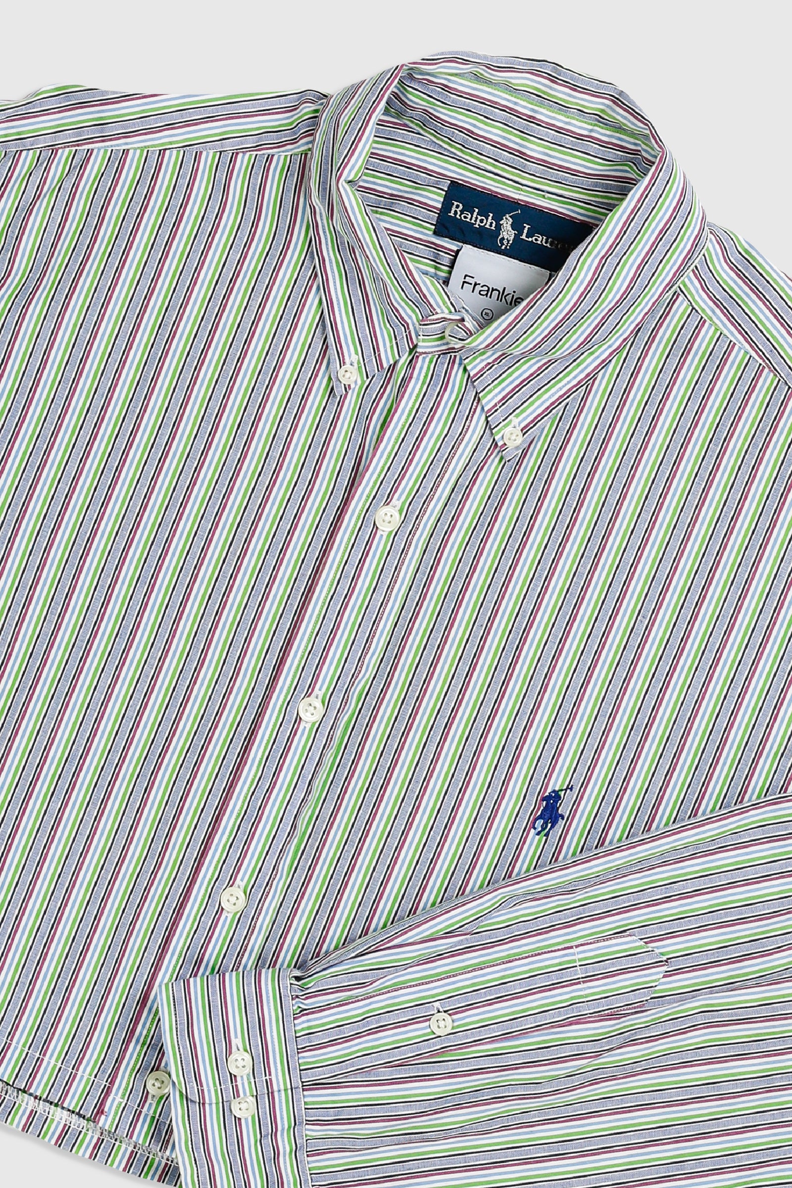 Rework Oxford Crop Shirt - XL-TOPS-vendor-unknown-Frankie Collective Rare Vintage Streetwear Reworks