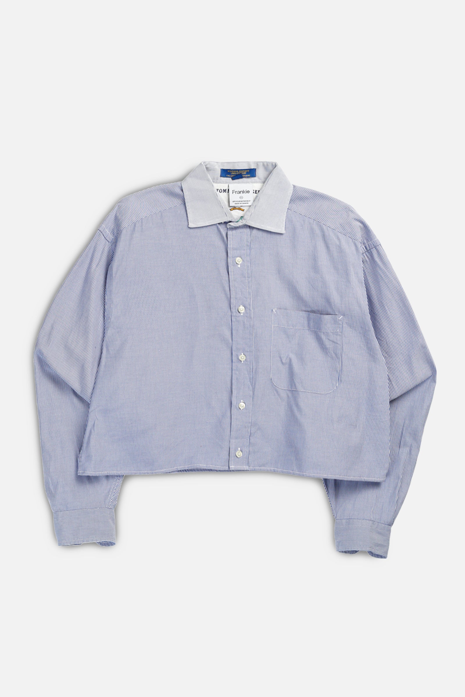 Rework Oxford Crop Shirt - XL-TOPS-vendor-unknown-XL-Frankie Collective Rare Vintage Streetwear Reworks