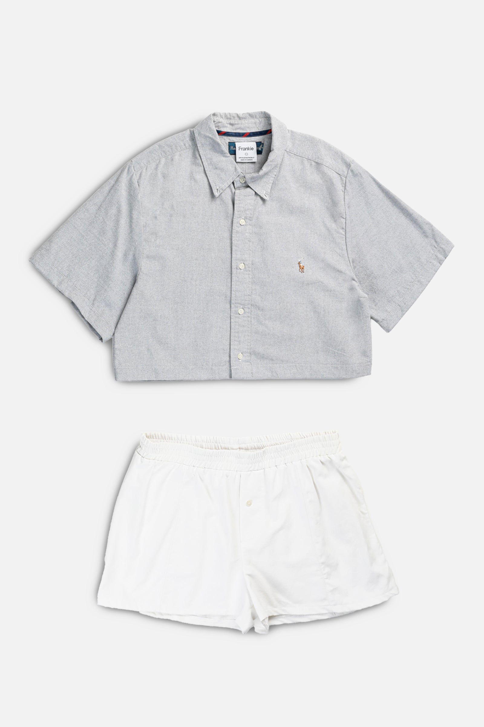 Rework Oxford Shorts Set - L-SETS-Polo-L-Frankie Collective Rare Vintage Streetwear Reworks