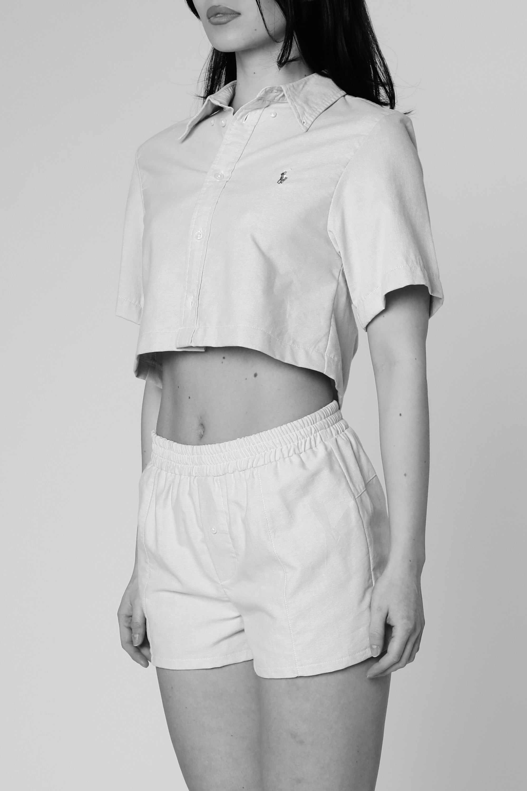 Rework Oxford Shorts Set - XS, S, L-SETS-Polo-XS-Frankie Collective Rare Vintage Streetwear Reworks