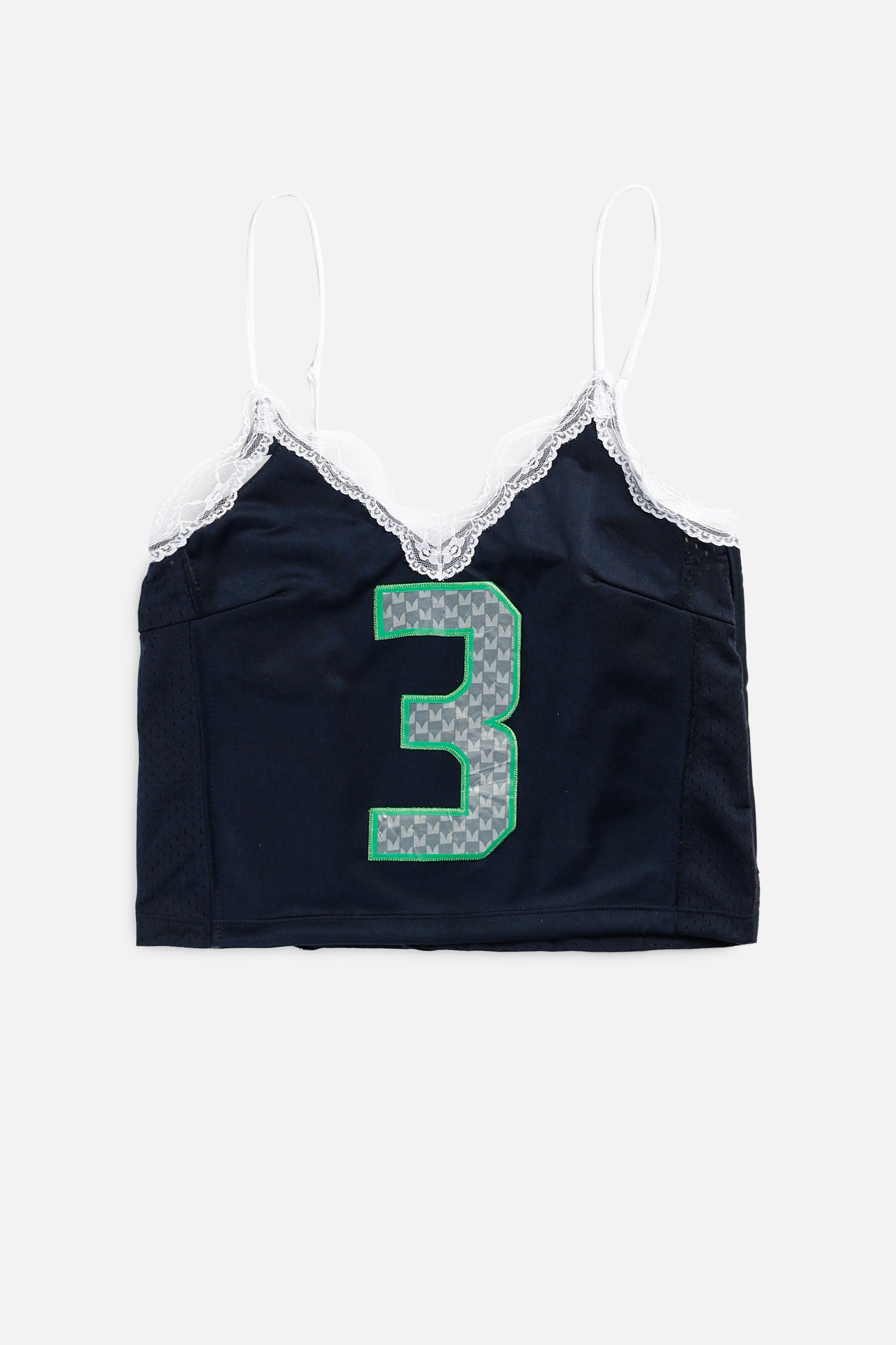 Rework Seattle Seahawks NFL Lace Tank - XS-TOPS-NFL-XS-Frankie Collective Rare Vintage Streetwear Reworks