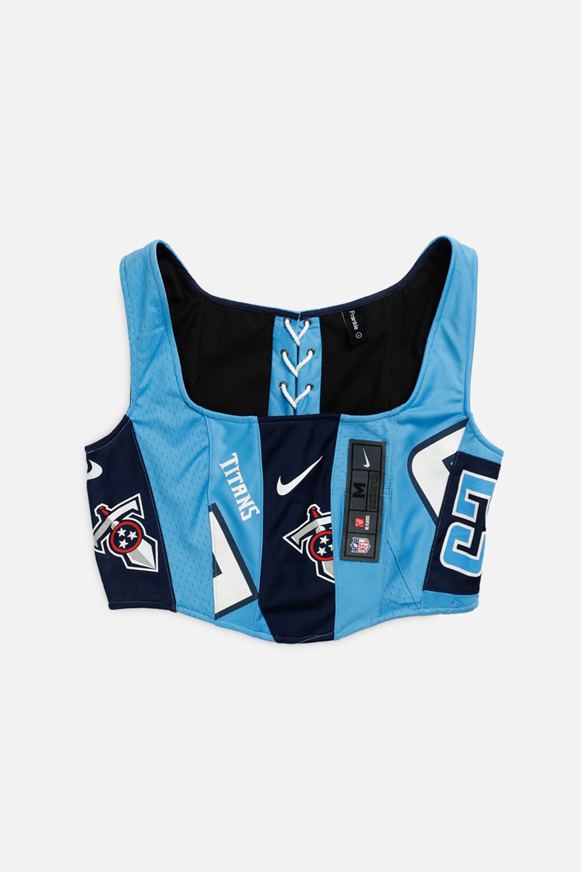Rework Tennessee Titans NFL Corset - L-TOPS-NFL-L-Frankie Collective Rare Vintage Streetwear Reworks