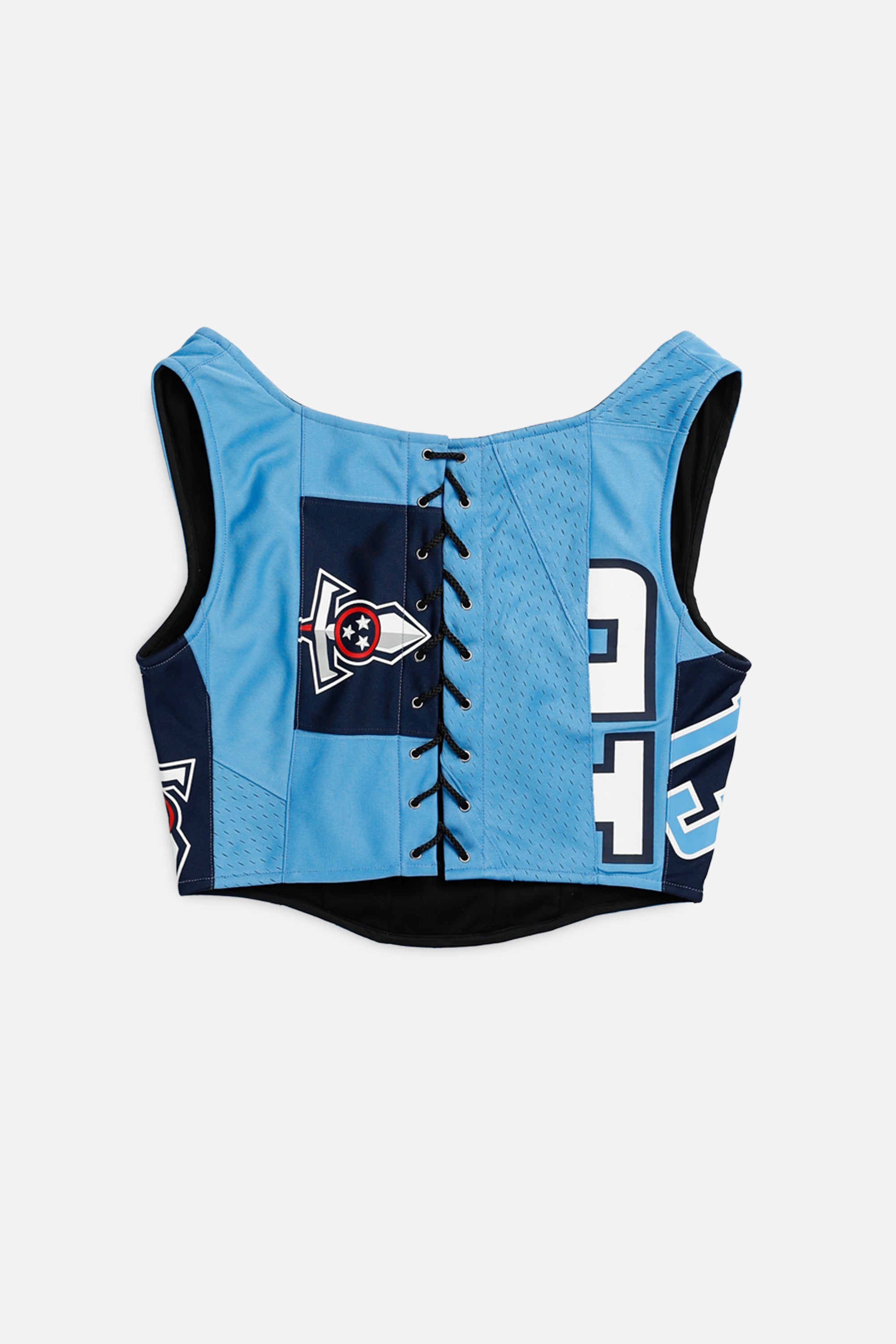 Rework Tennessee Titans NFL Corset - M-TOPS-NFL-M-Frankie Collective Rare Vintage Streetwear Reworks
