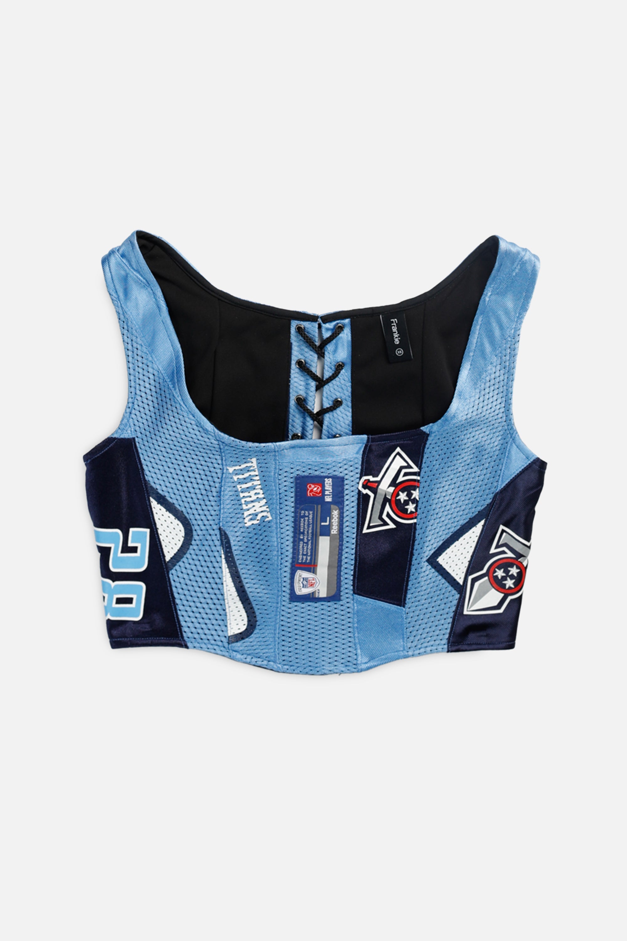 Rework Tennessee Titans NFL Corset - XS-TOPS-NFL-XS-Frankie Collective Rare Vintage Streetwear Reworks