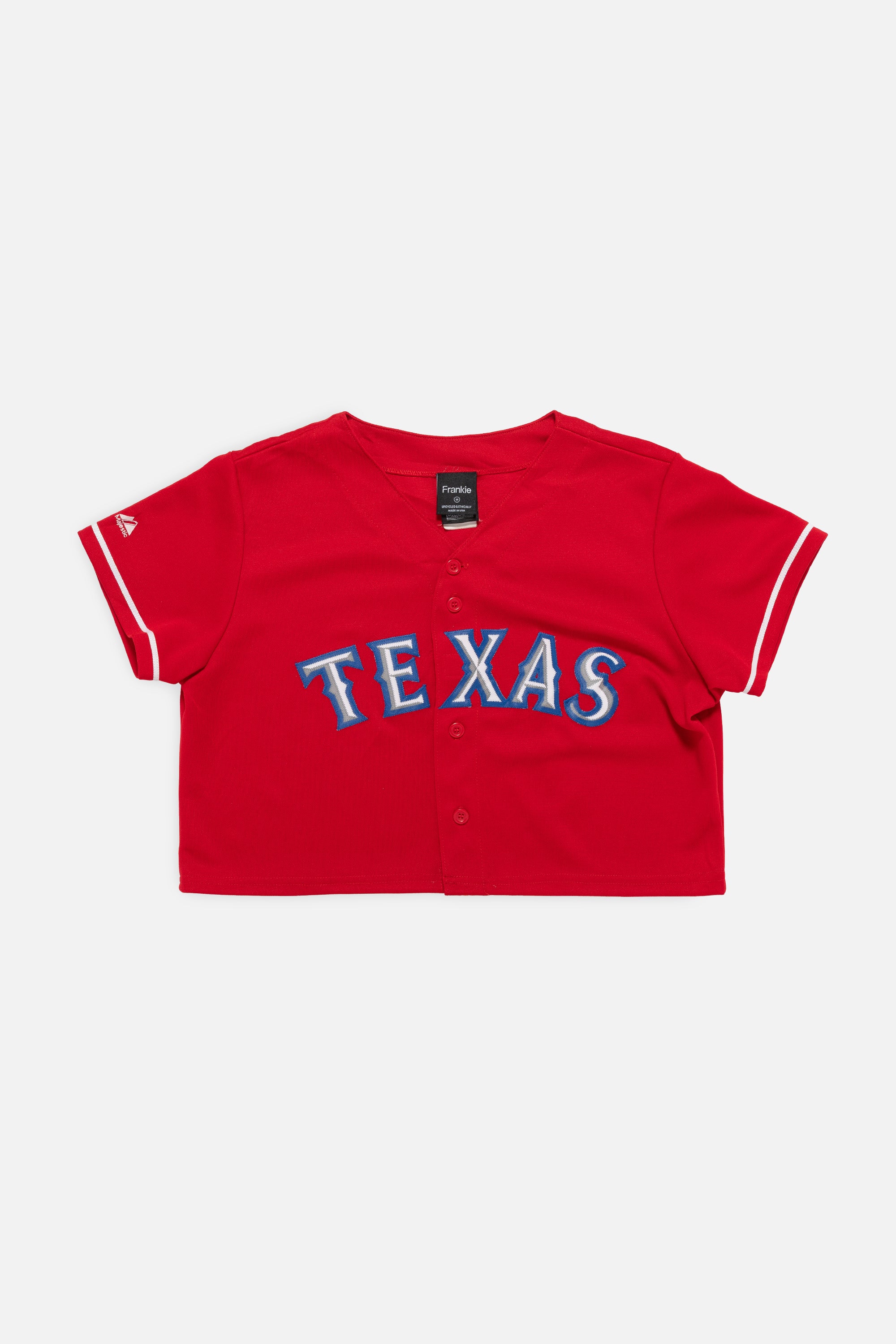 Rework Texas Rangers Crop Jersey-MLB-Frankie Collective-Rework-Vintage-Streetwear