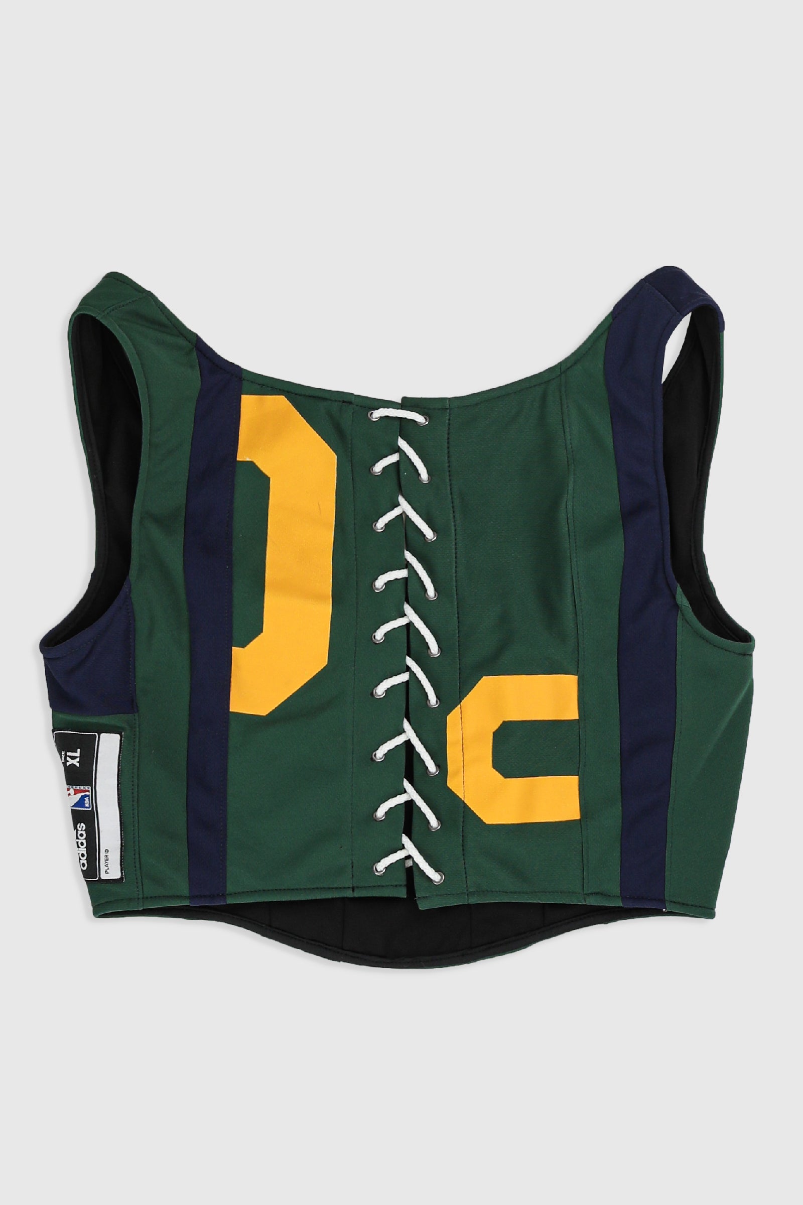 Rework Utah Jazz NBA Jersey Corset - L-TOPS-NBA-Frankie Collective Rare Vintage Streetwear Reworks