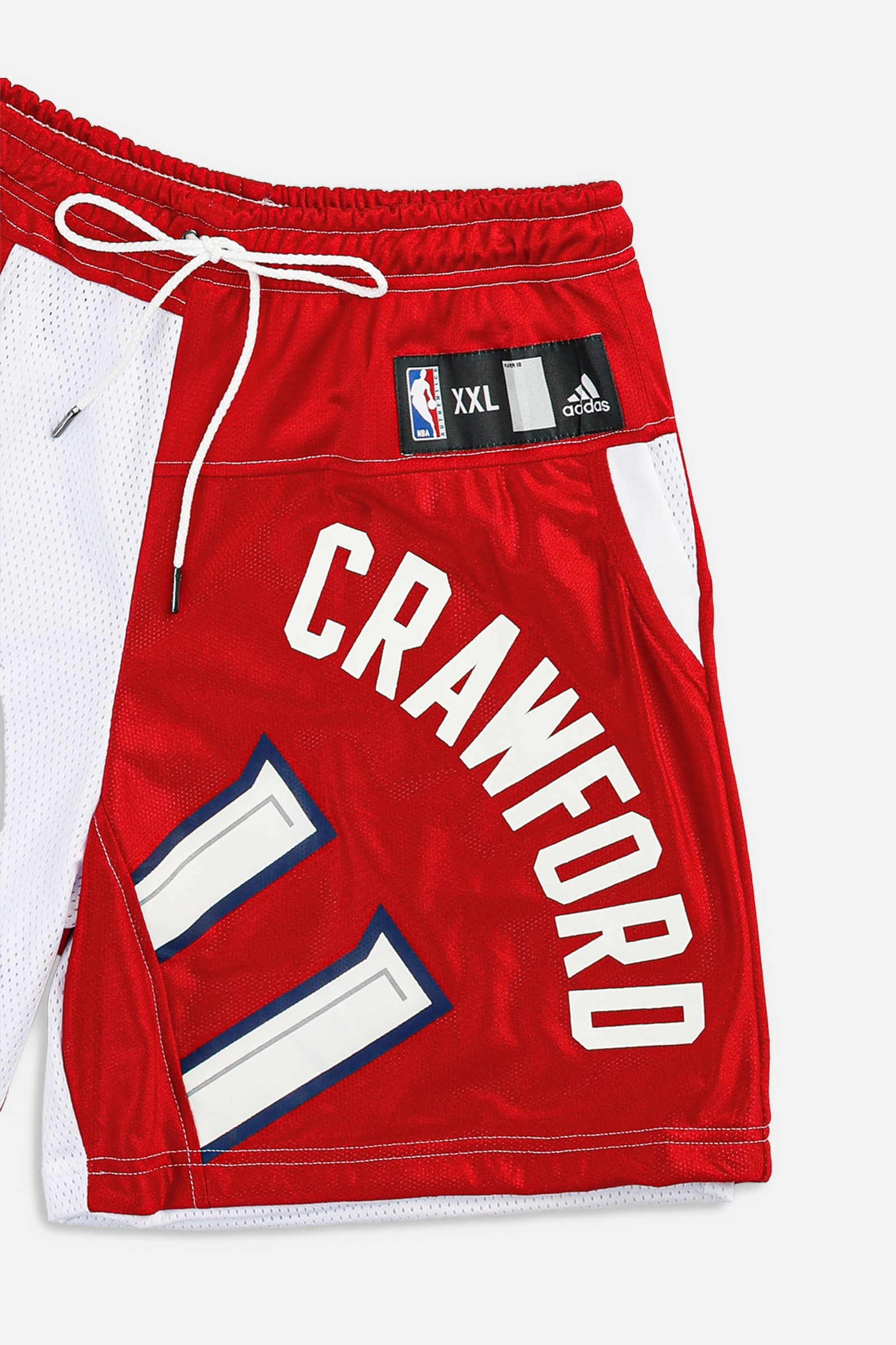 Unisex Rework Atlanta Hawks NBA Jersey Shorts - L-BOTTOMS-NBA-Women's L - Men's M-Frankie Collective Rare Vintage Streetwear Reworks