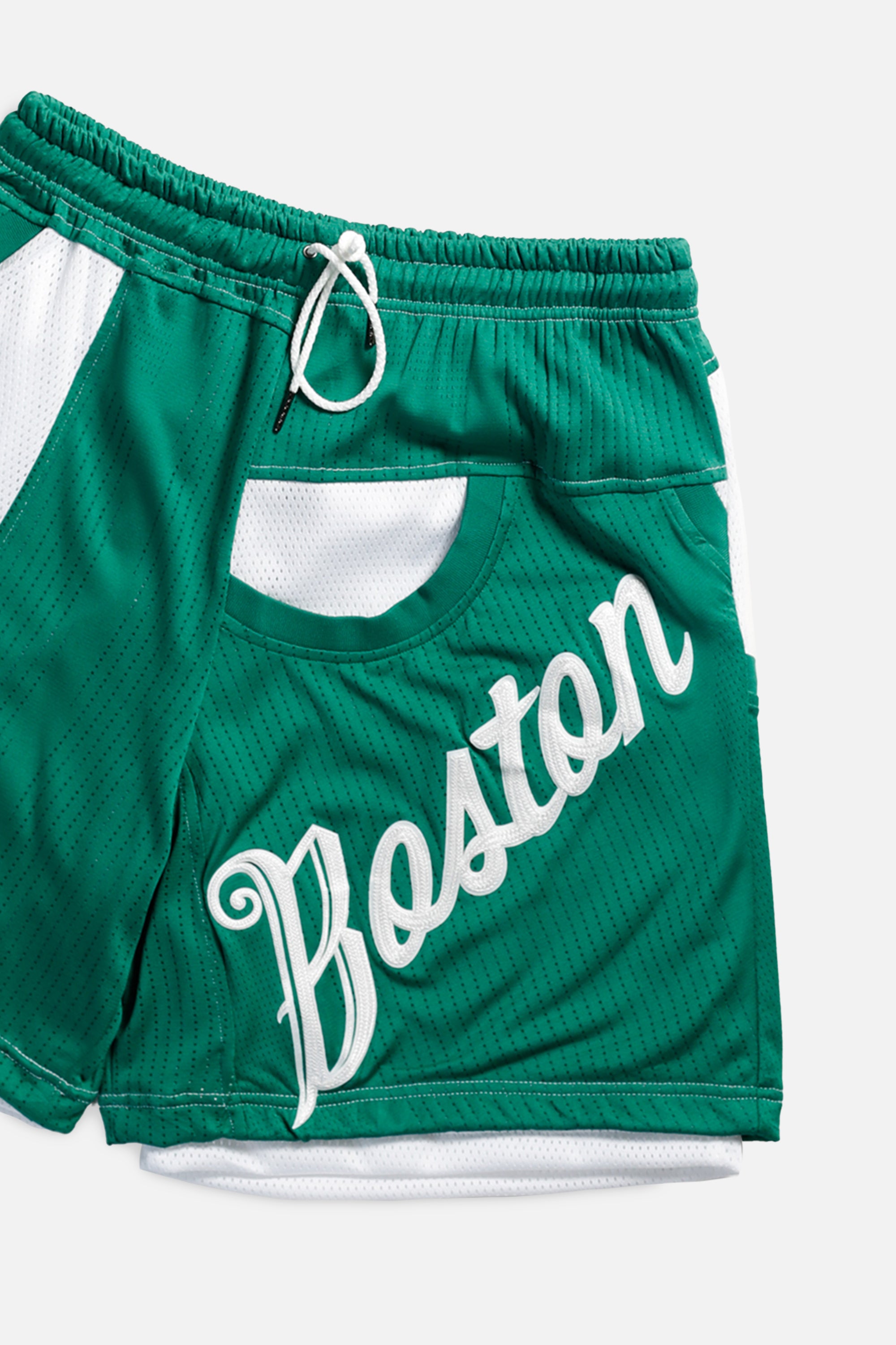 Unisex Rework Boston Celtics NBA Jersey Shorts - M-BOTTOMS-NBA-Women's M - Men's S-Frankie Collective Rare Vintage Streetwear Reworks