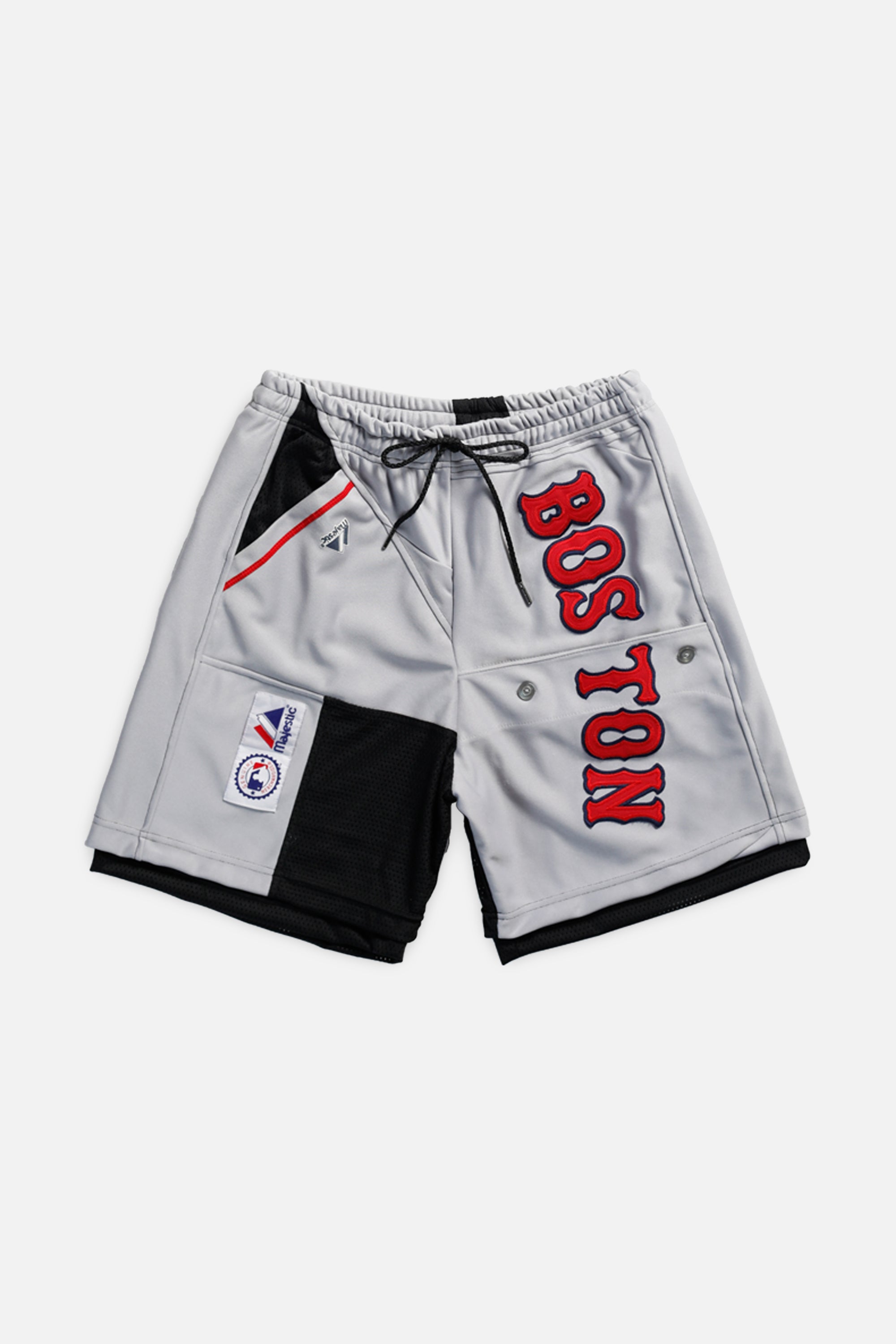 Unisex Rework Boston Red Sox MLB Jersey Shorts - S-BOTTOMS-MLB-S-Frankie Collective Rare Vintage Streetwear Reworks