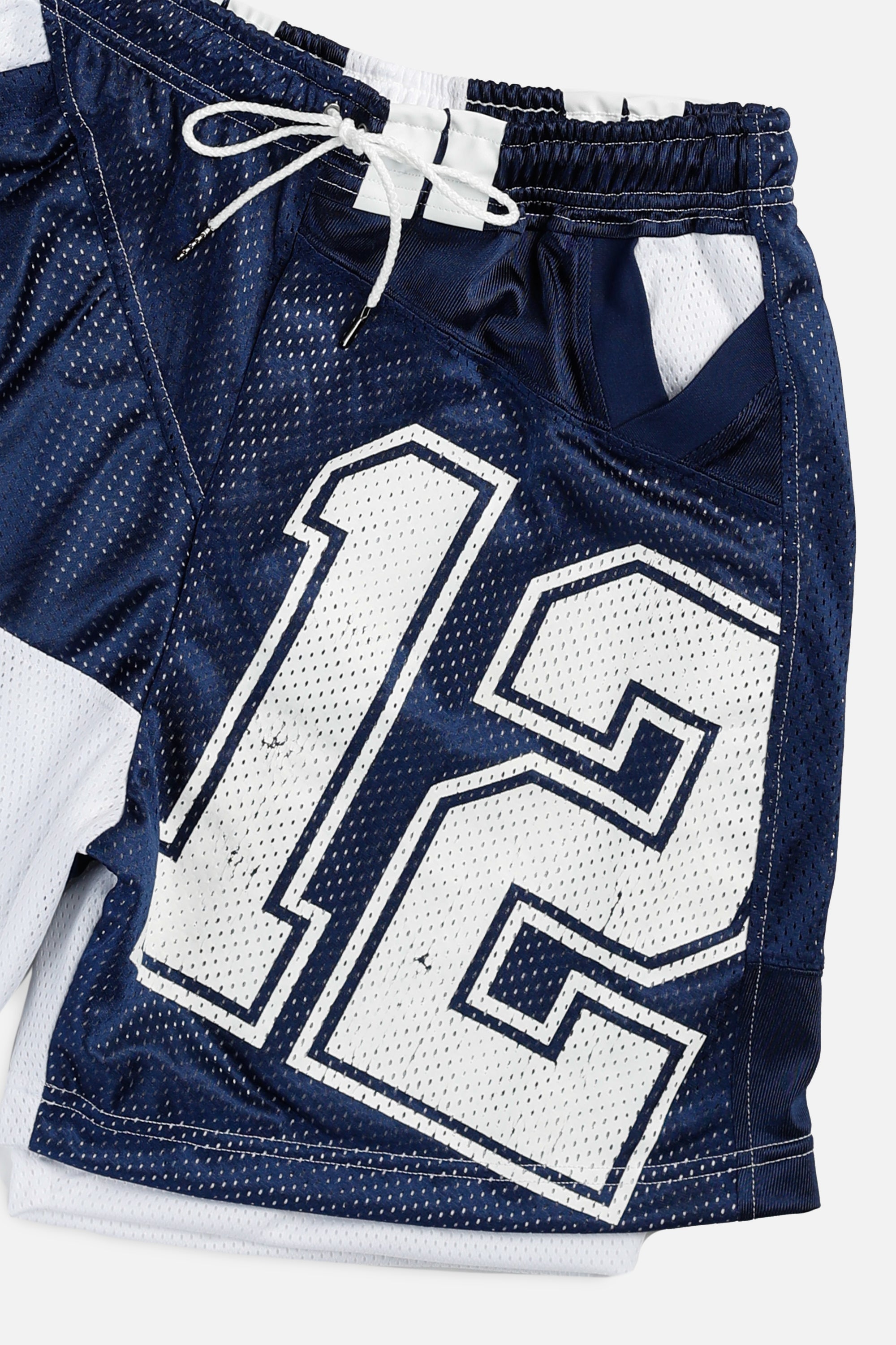 Unisex Rework Dallas Cowboys NFL Jersey Shorts - L-BOTTOMS-NFL-Women's L - Men's M-Frankie Collective Rare Vintage Streetwear Reworks