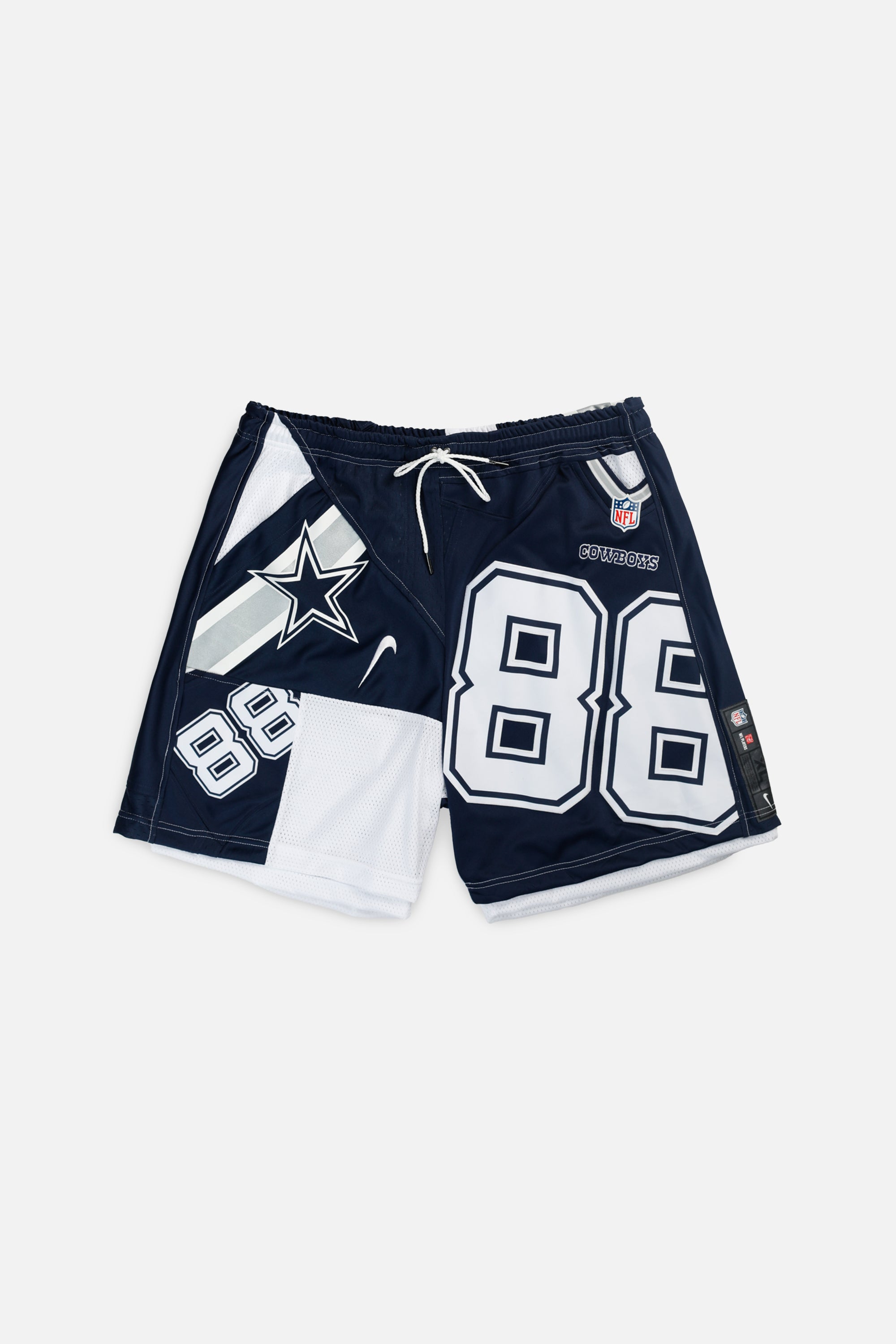 Unisex Rework Dallas Cowboys NFL Jersey Shorts - XL-BOTTOMS-NFL-Women's XL - Men's L-Frankie Collective Rare Vintage Streetwear Reworks