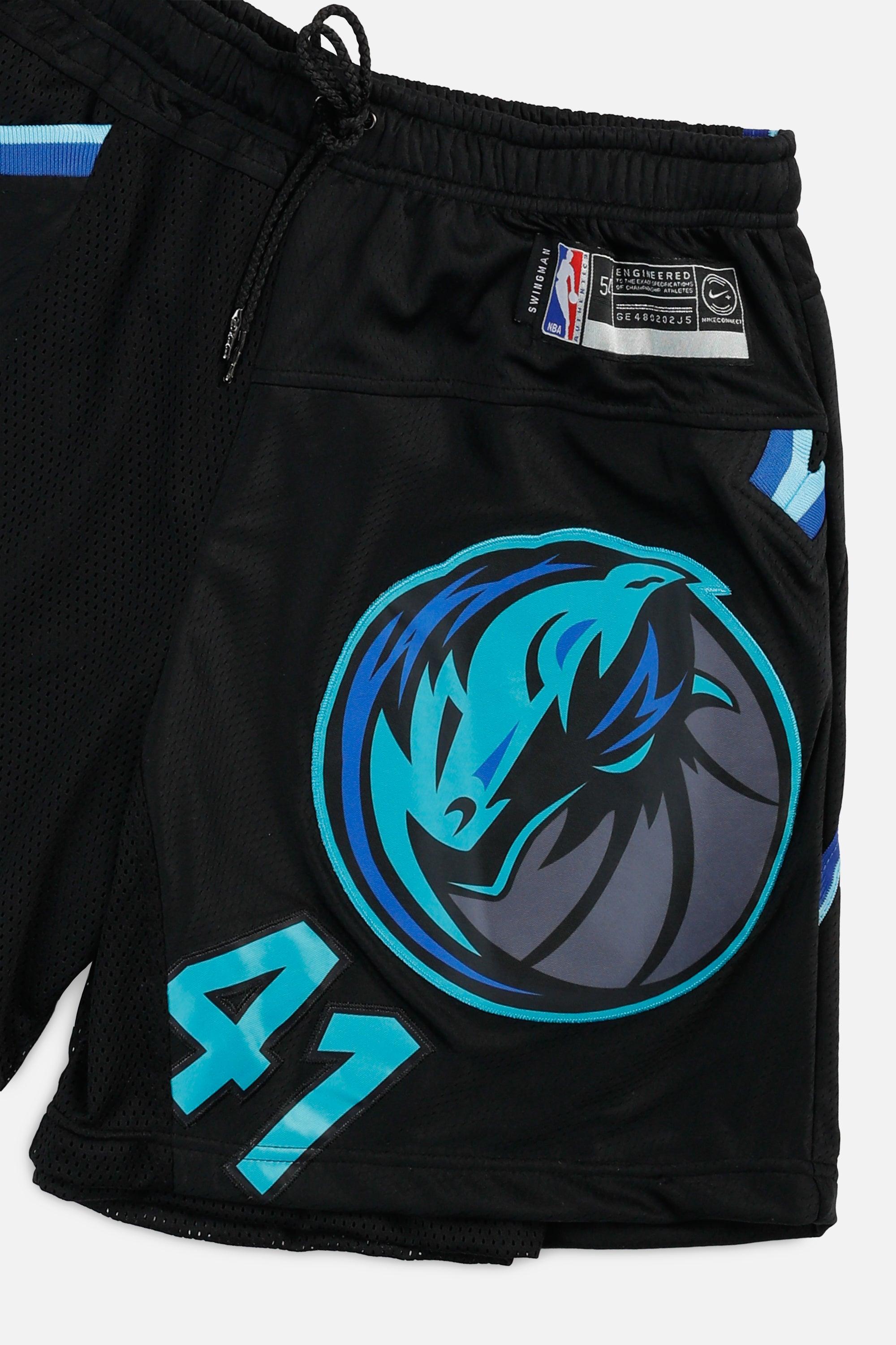 Unisex Rework Dallas Mavericks NBA Jersey Shorts - L-BOTTOMS-NBA-Women's L - Men's M-Frankie Collective Rare Vintage Streetwear Reworks